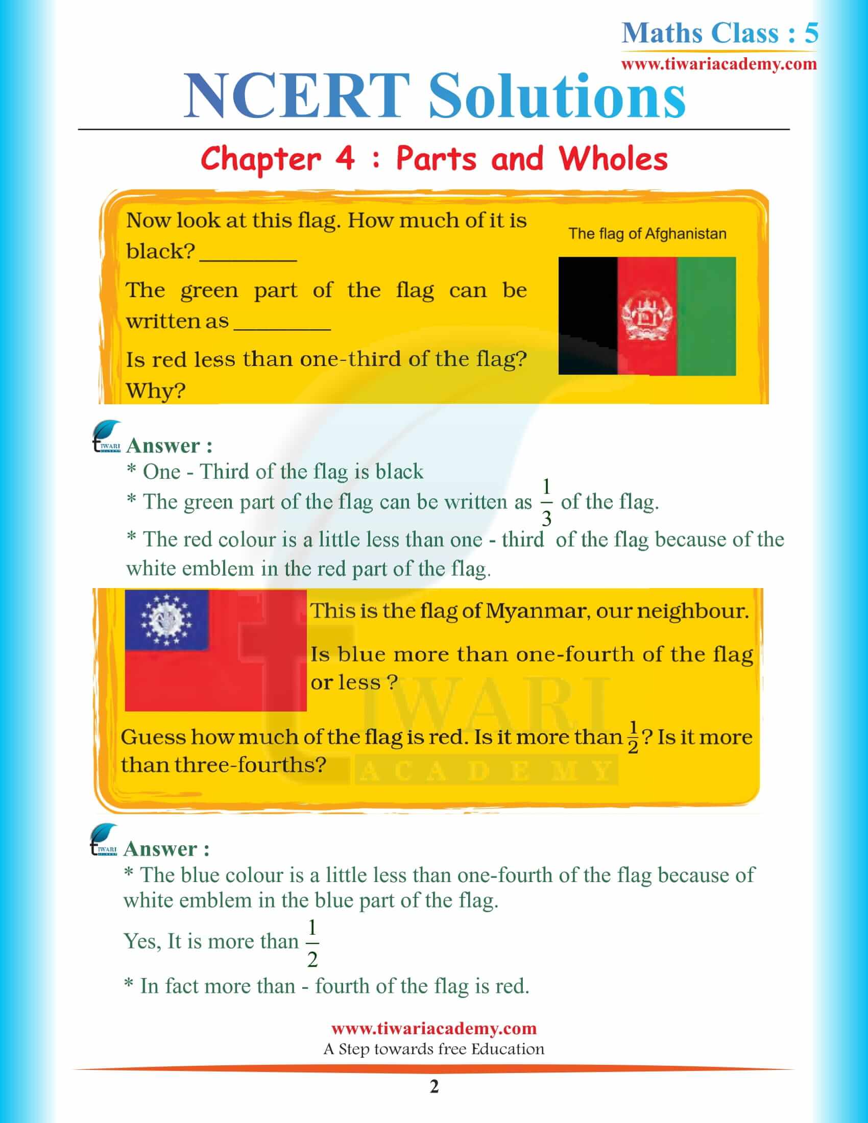 NCERT Solutions for Class 5 Maths Chapter 4 in PDF