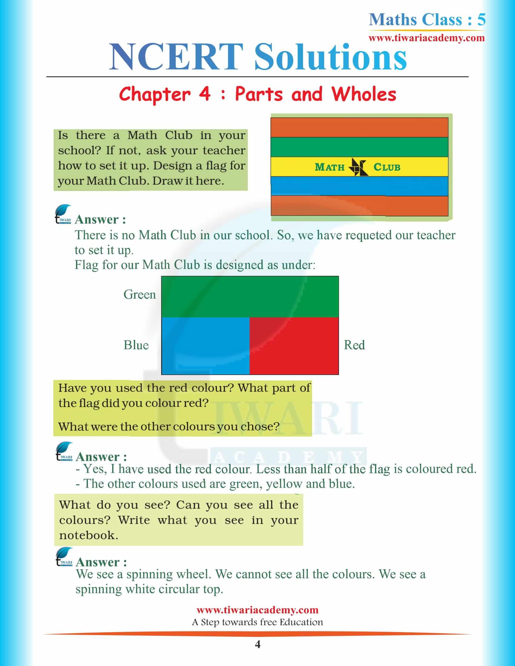 NCERT Solutions for Class 5 Maths Chapter 4 free download