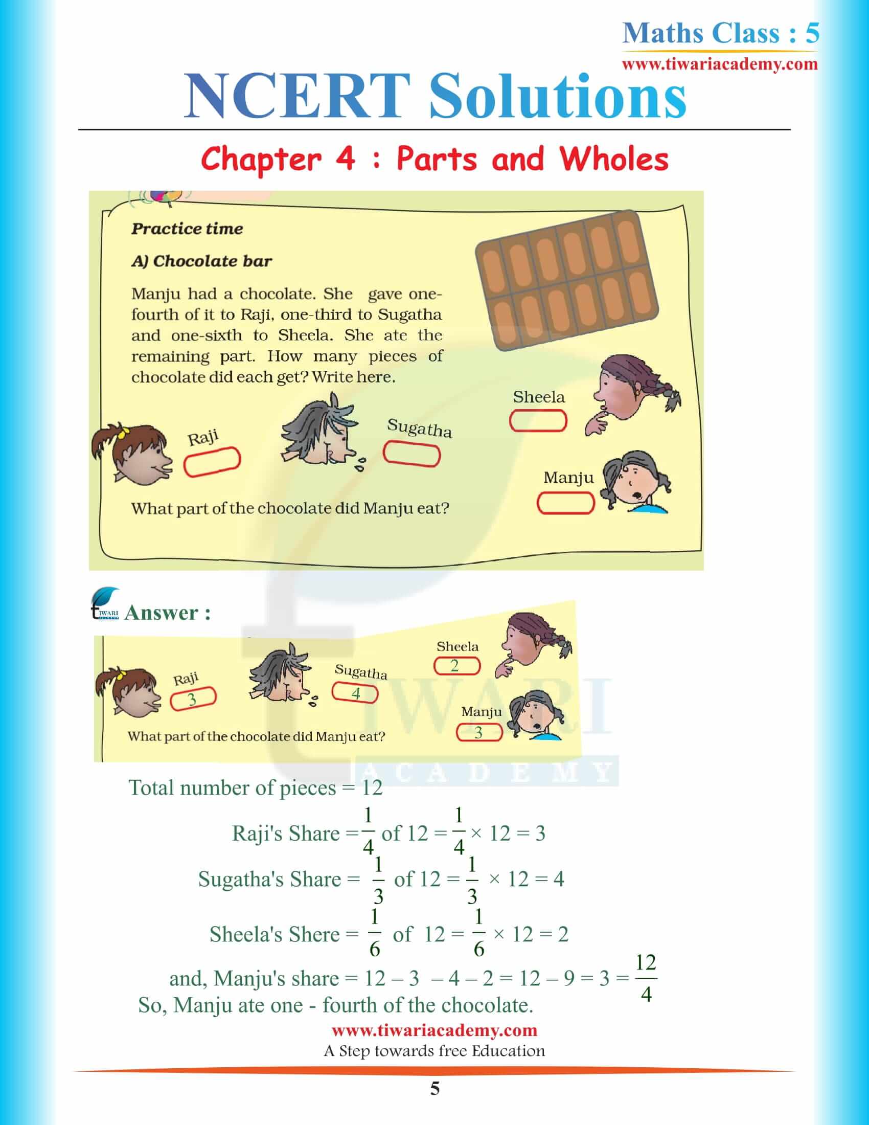 NCERT Solutions for Class 5 Maths Chapter 4 guide