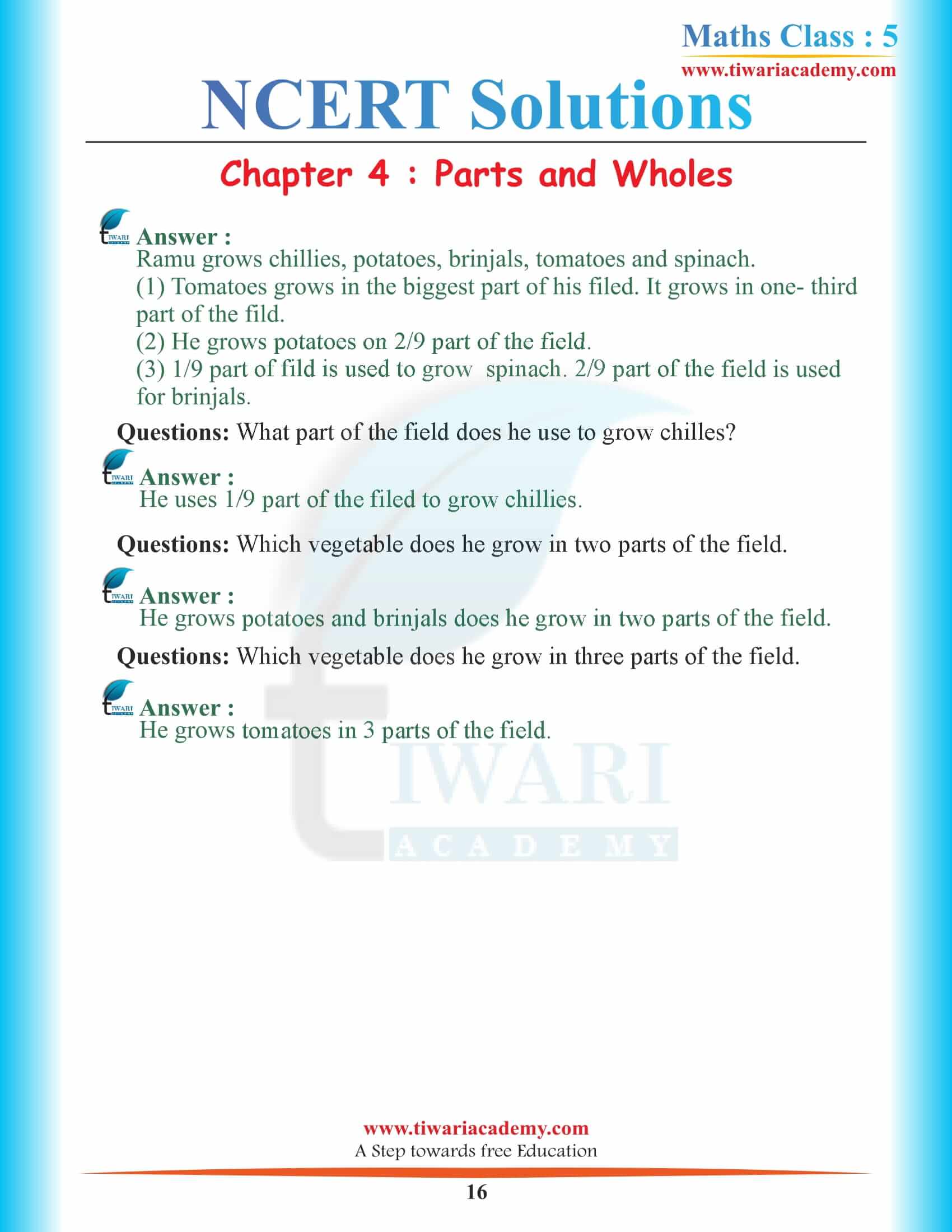 Class 5 NCERT Maths Solutions Chapter 4 free download