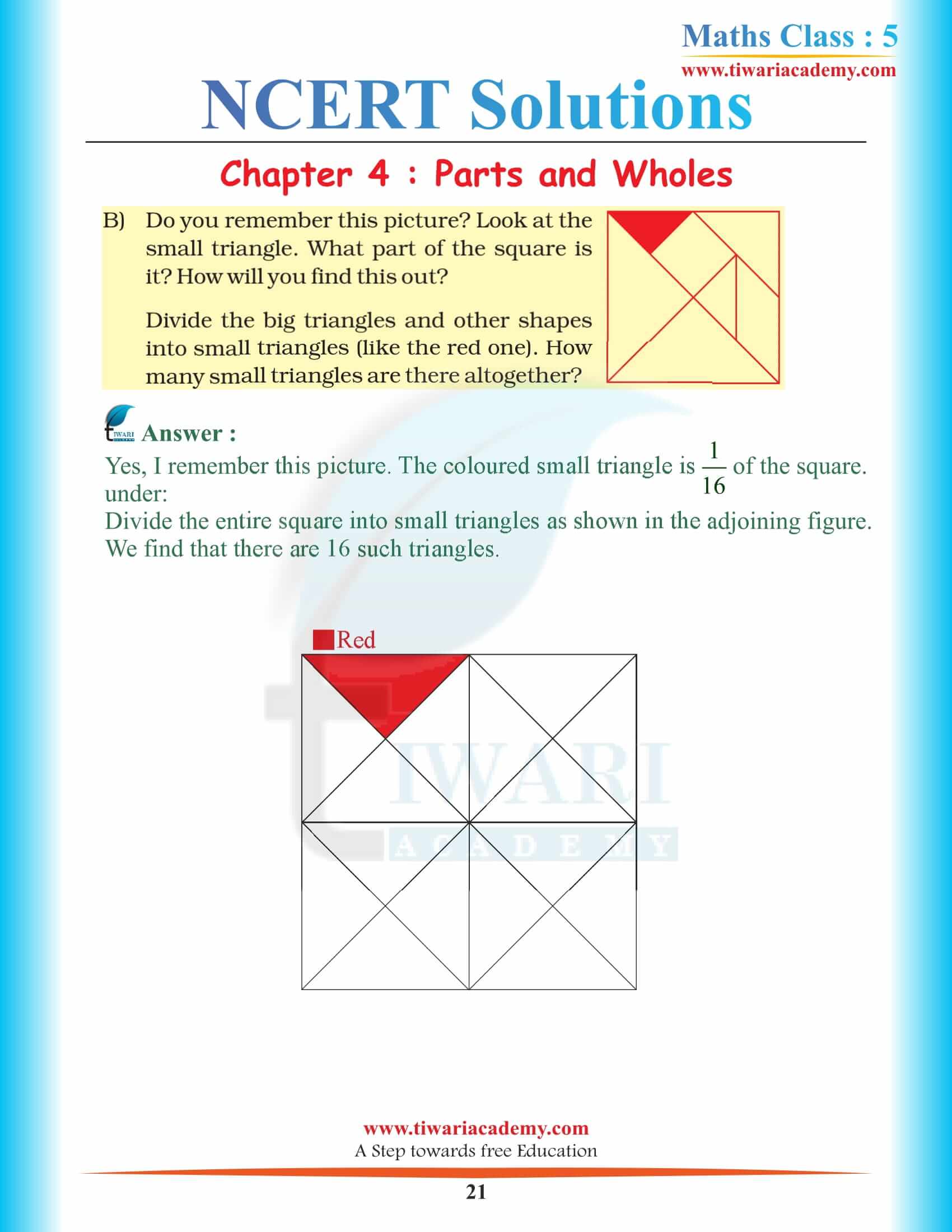 5th Maths Maths Chapter 4 Solutions free