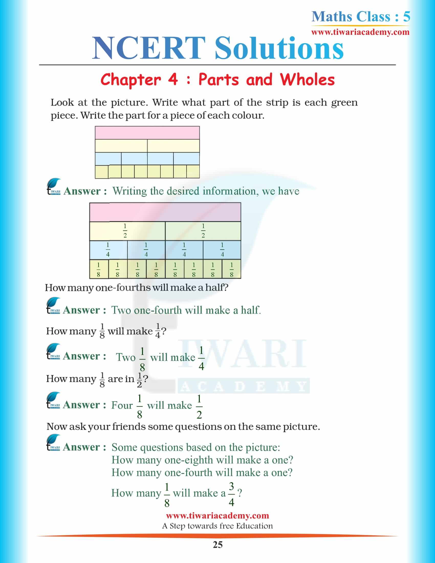 5th Maths Maths Chapter 4 Question Answers in PDF