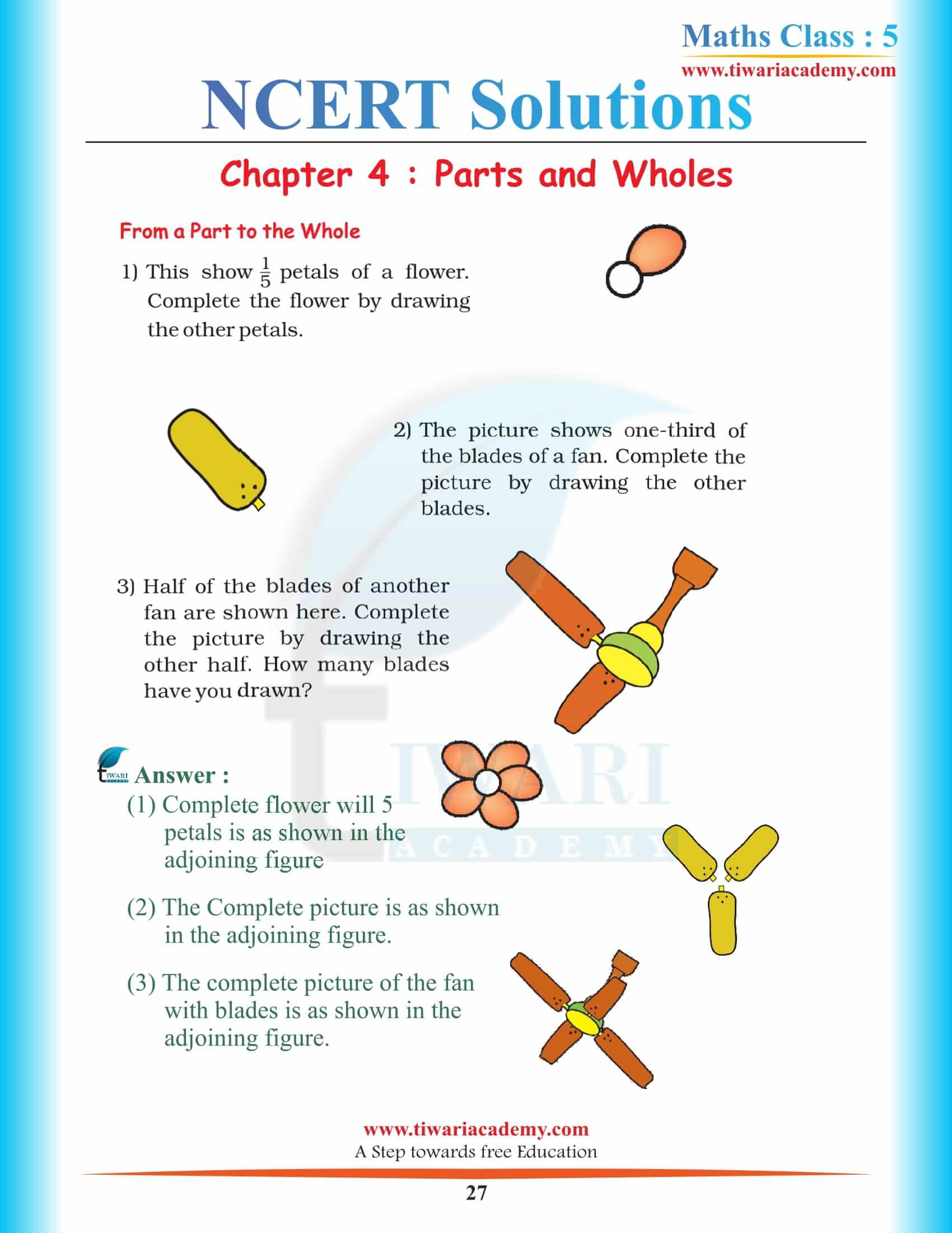 5th Maths Maths Chapter 4 Question Answers in English Medium