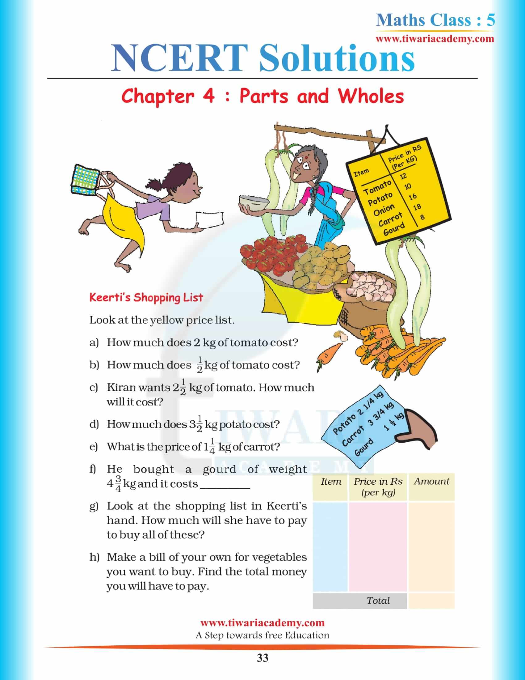 Grade 5 Maths Chapter 4 Solutions