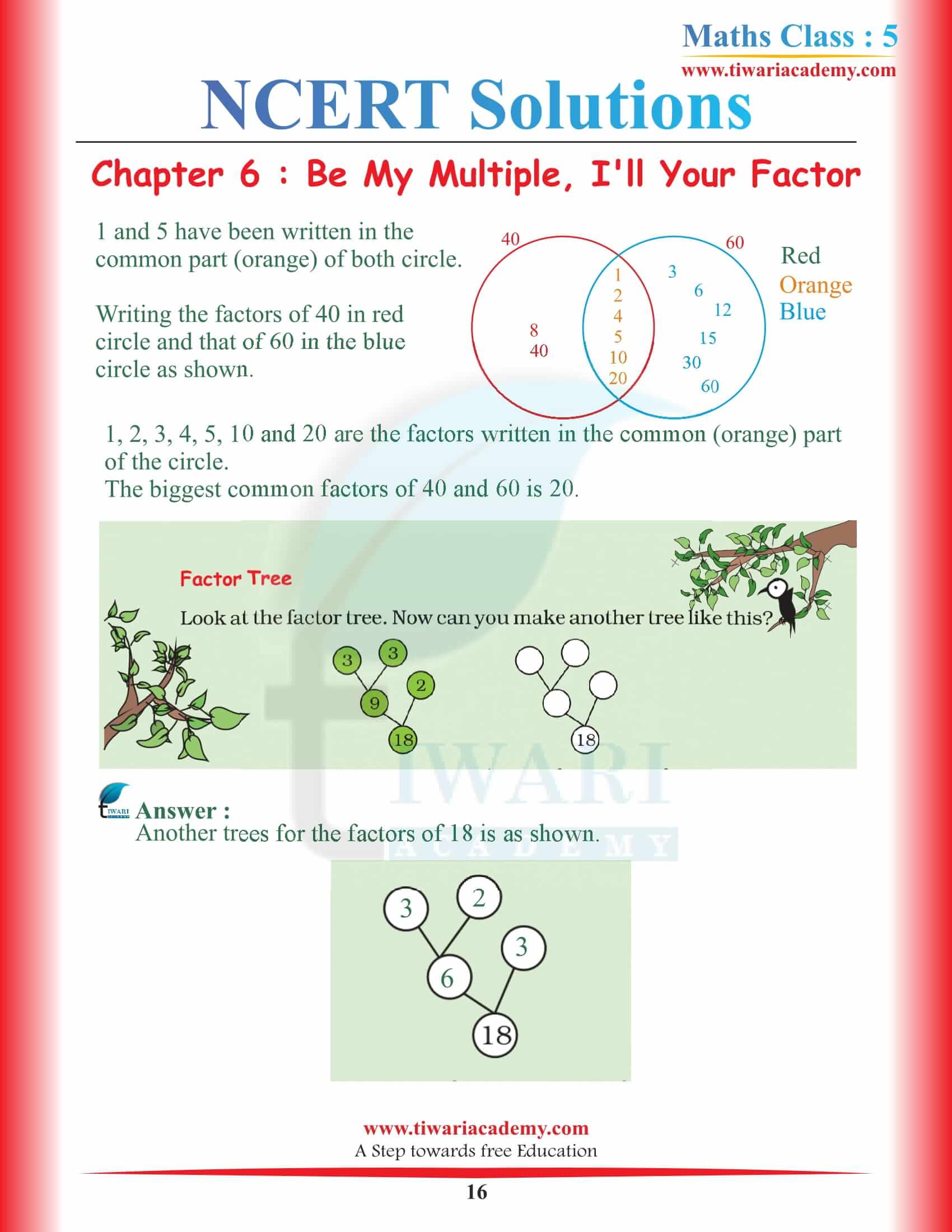 Class 5 Maths Chapter 6 Solutions free download