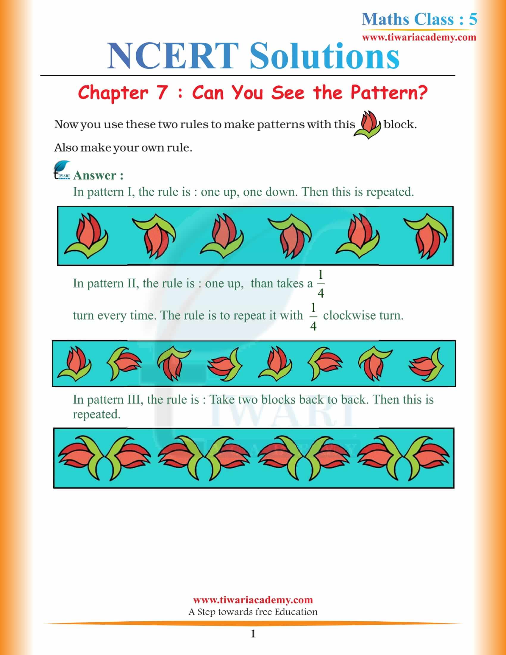 NCERT Solutions for Class 5 Maths Chapter 7