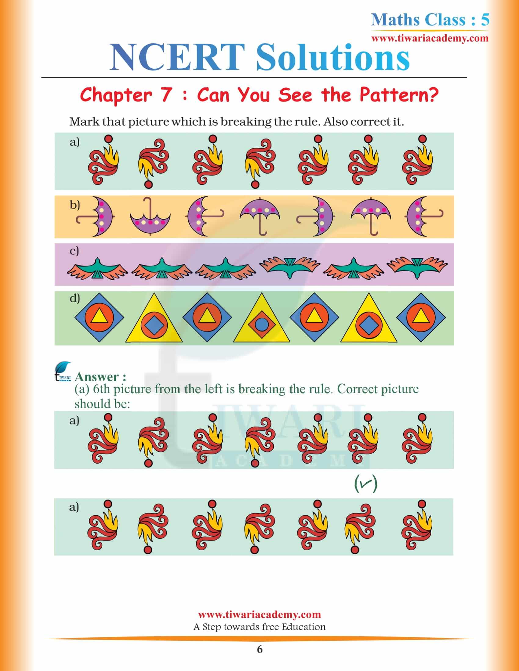 NCERT Solutions for Class 5 Maths Chapter 7 pdf