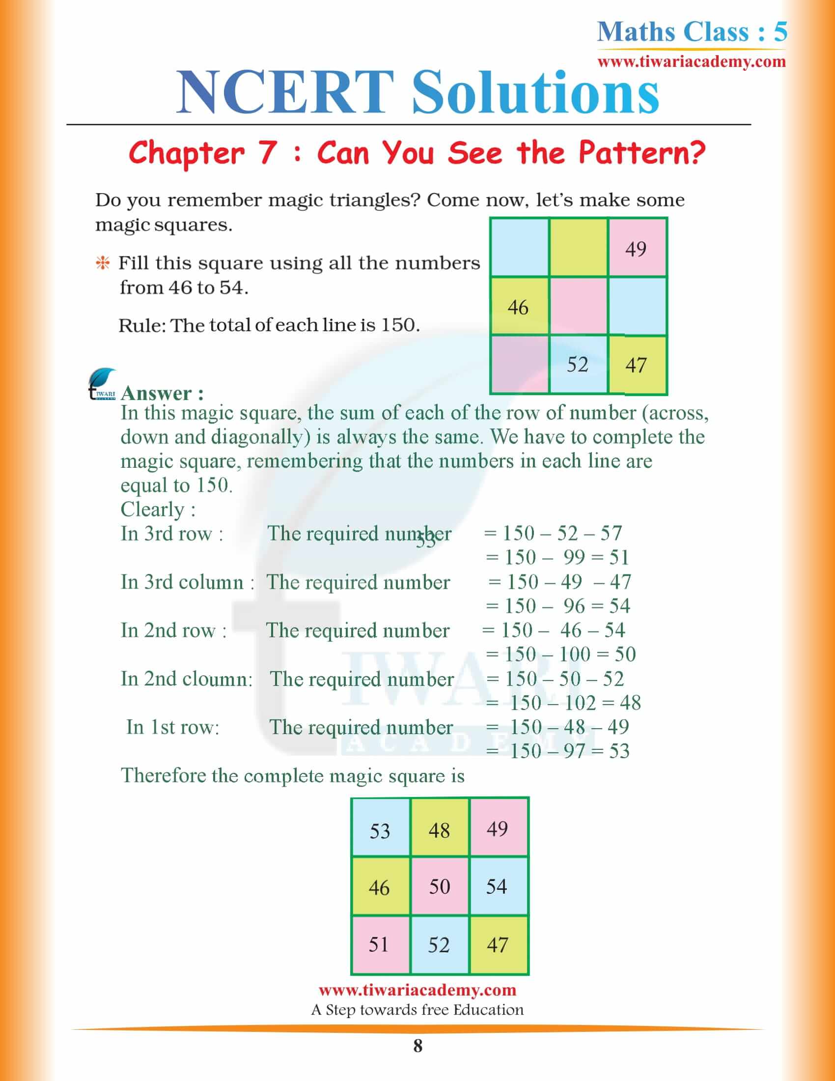 Class 5 Maths Chapter 7 Solutions