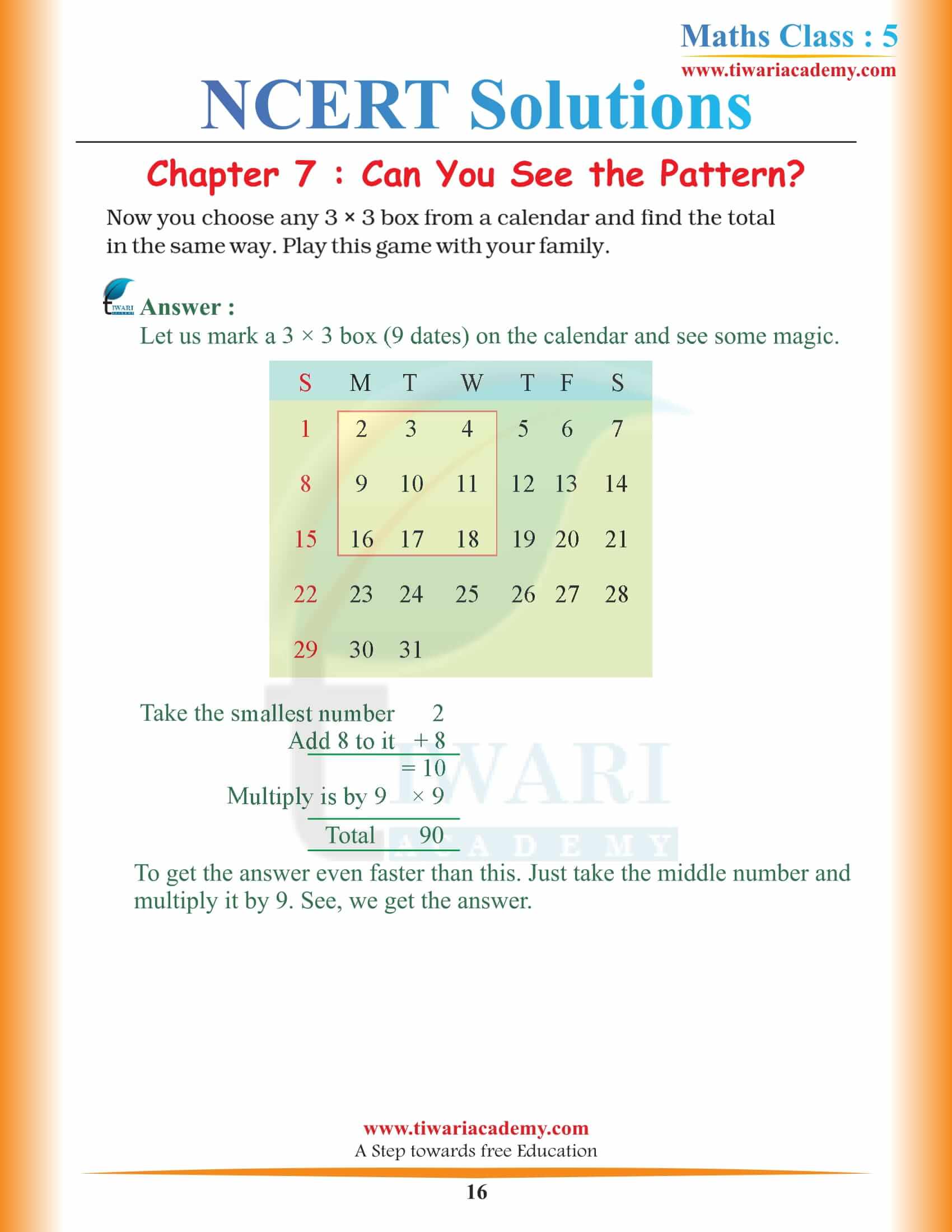 Class 5 Maths Chapter 7 NCERT Solutions updated for 2022-2023