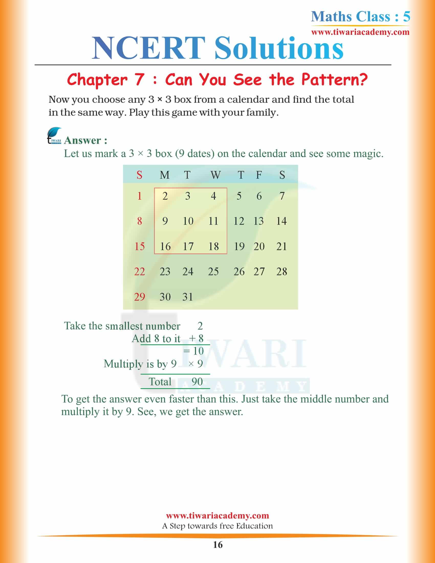 Class 5 Maths Chapter 7 NCERT Solutions updated for 2024-25