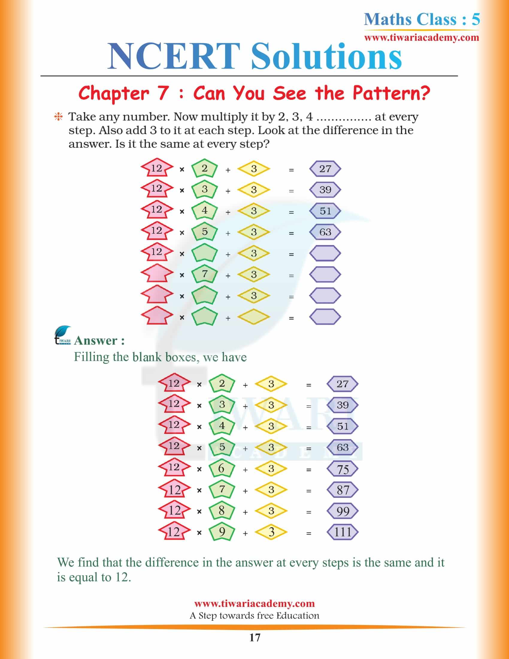 Class 5 Maths Chapter 7 NCERT