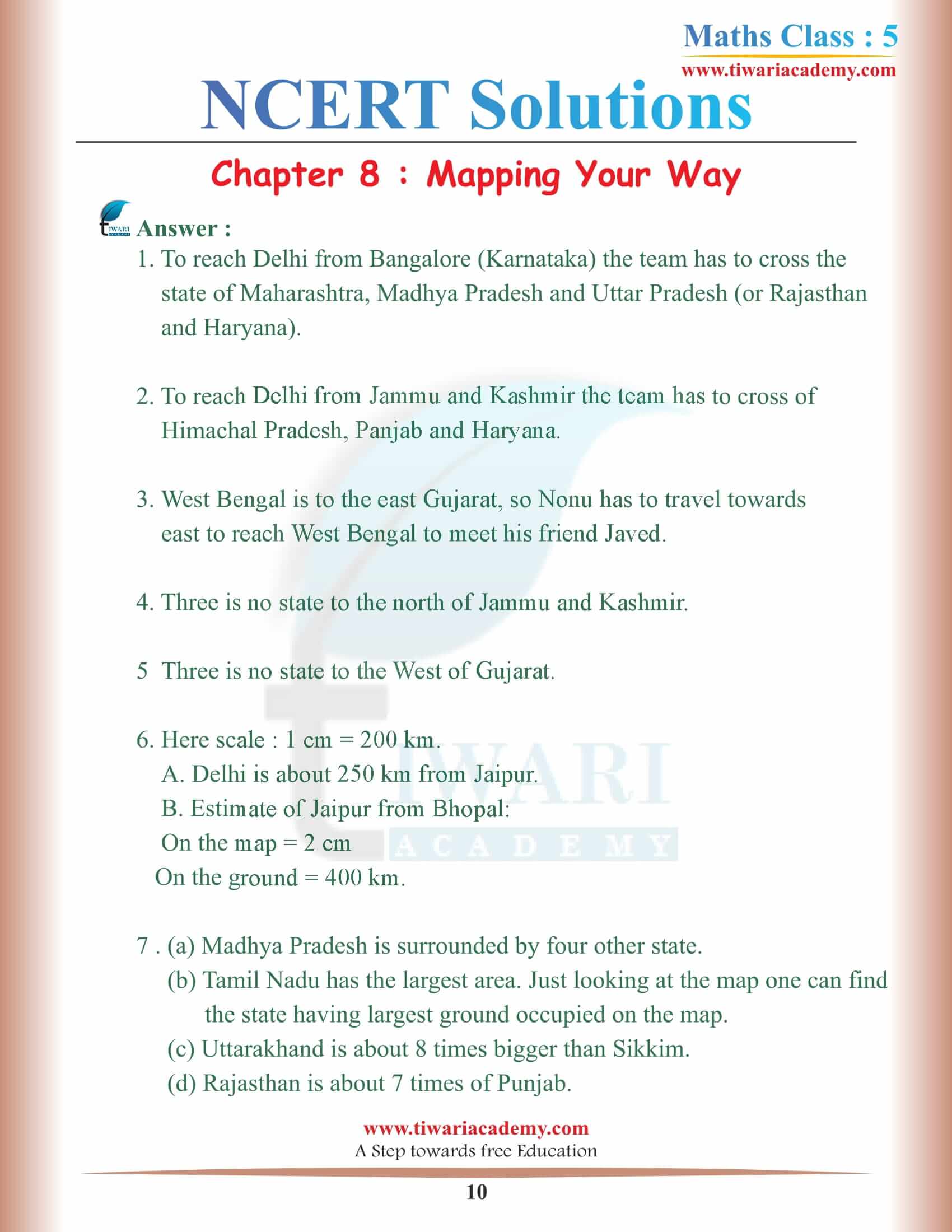 Class 5 Maths Chapter 8 answers