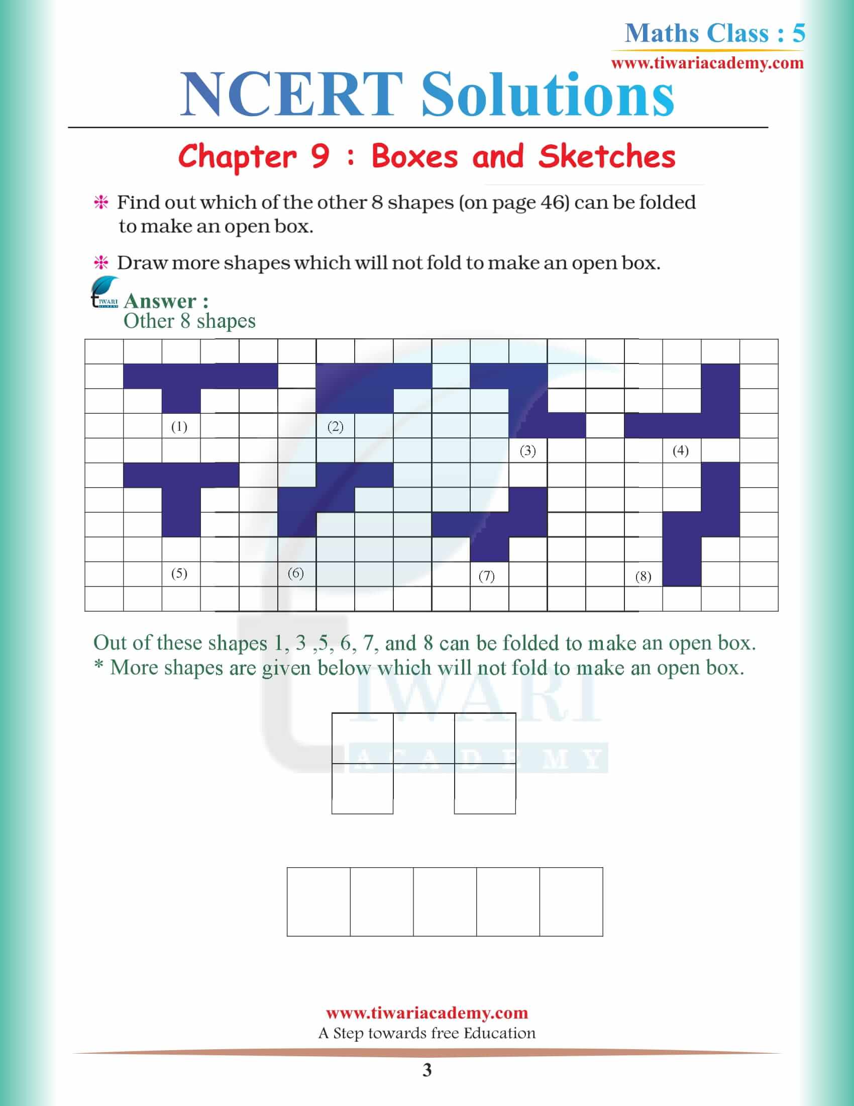 NCERT Solutions for Class 5 Maths Chapter 9 in English Medium