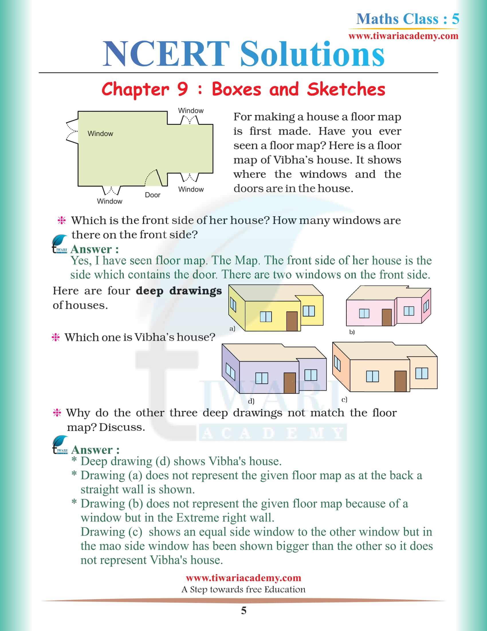 NCERT Solutions for Class 5 Maths Chapter 9 in PDF