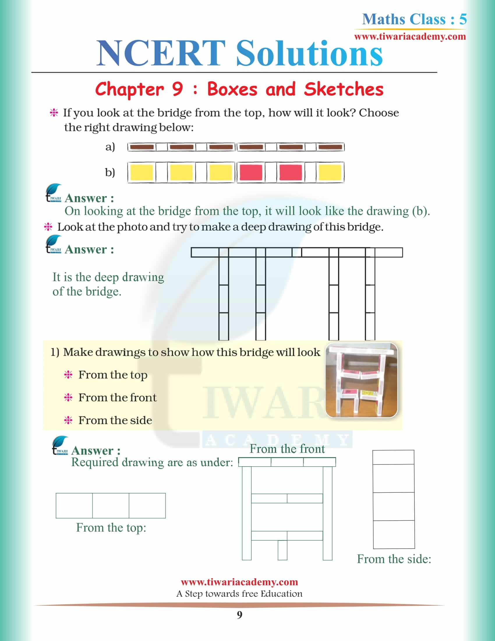 Class 5 Maths NCERT Chapter 9 Solutions in English Medium