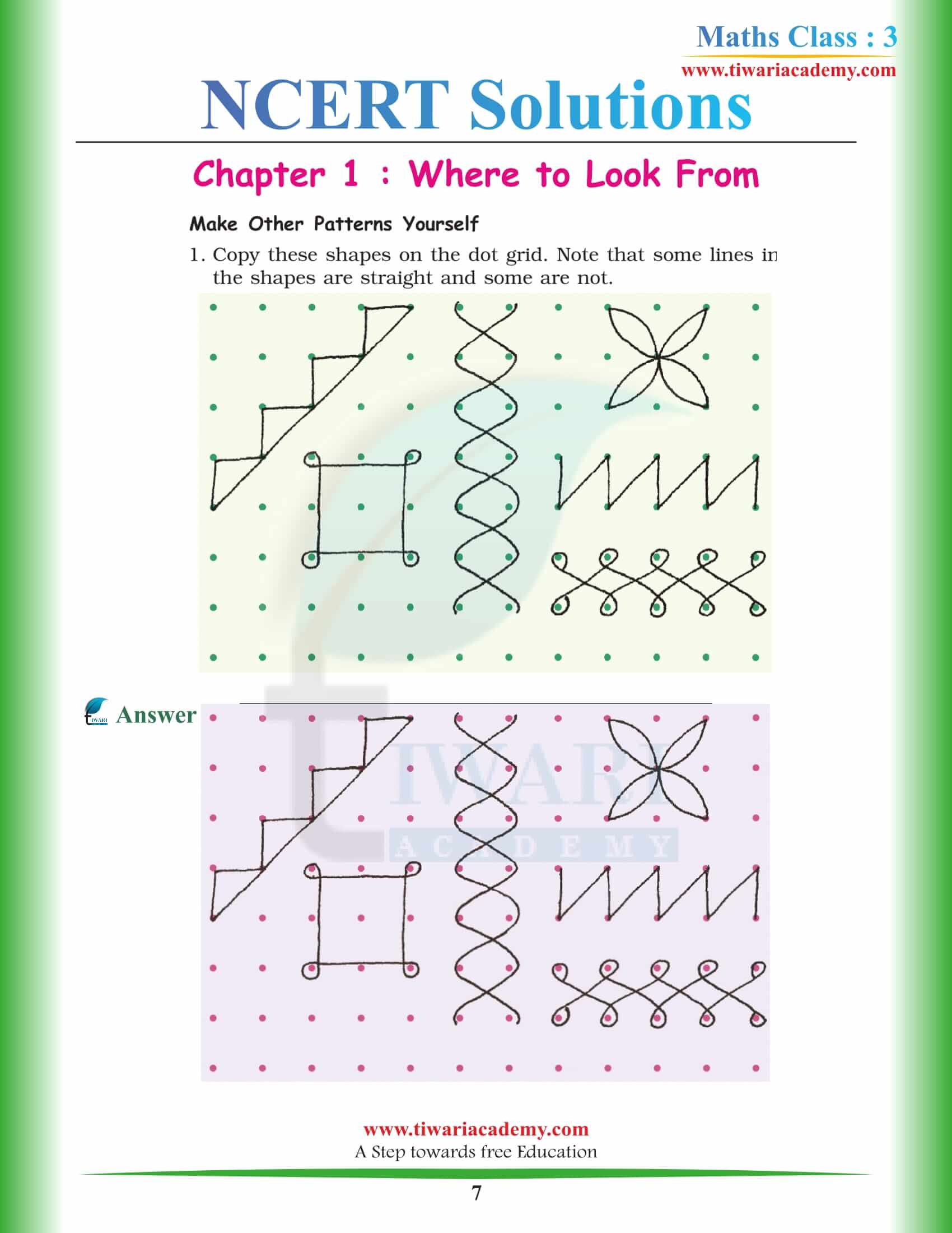 Class 3 Maths Chapter 1 Where to look from all question answers