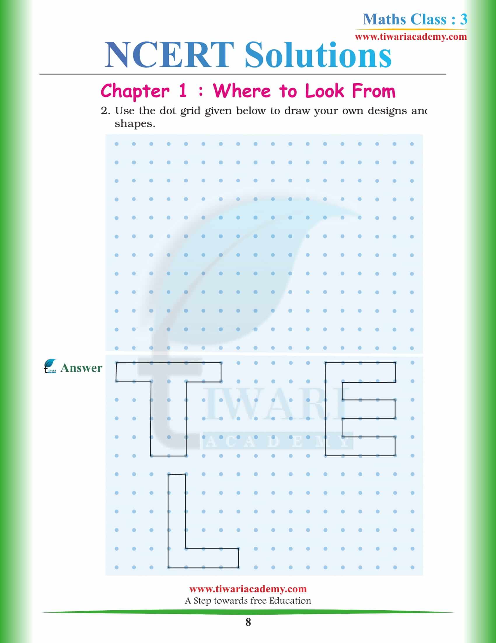 NCERT Solutions for Class 3 Maths Chapter 1