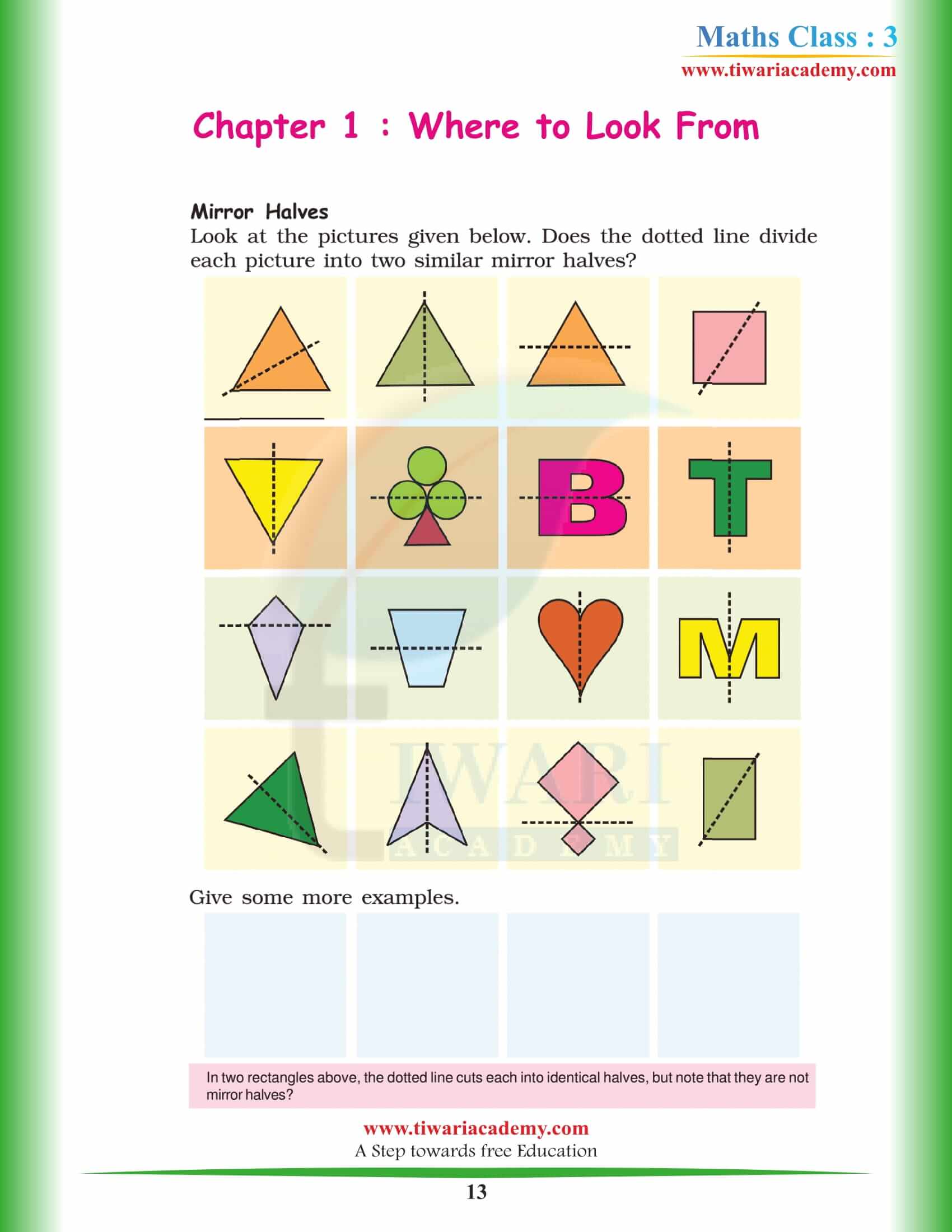 NCERT Solutions for Class 3 Maths Chapter 1 all questions