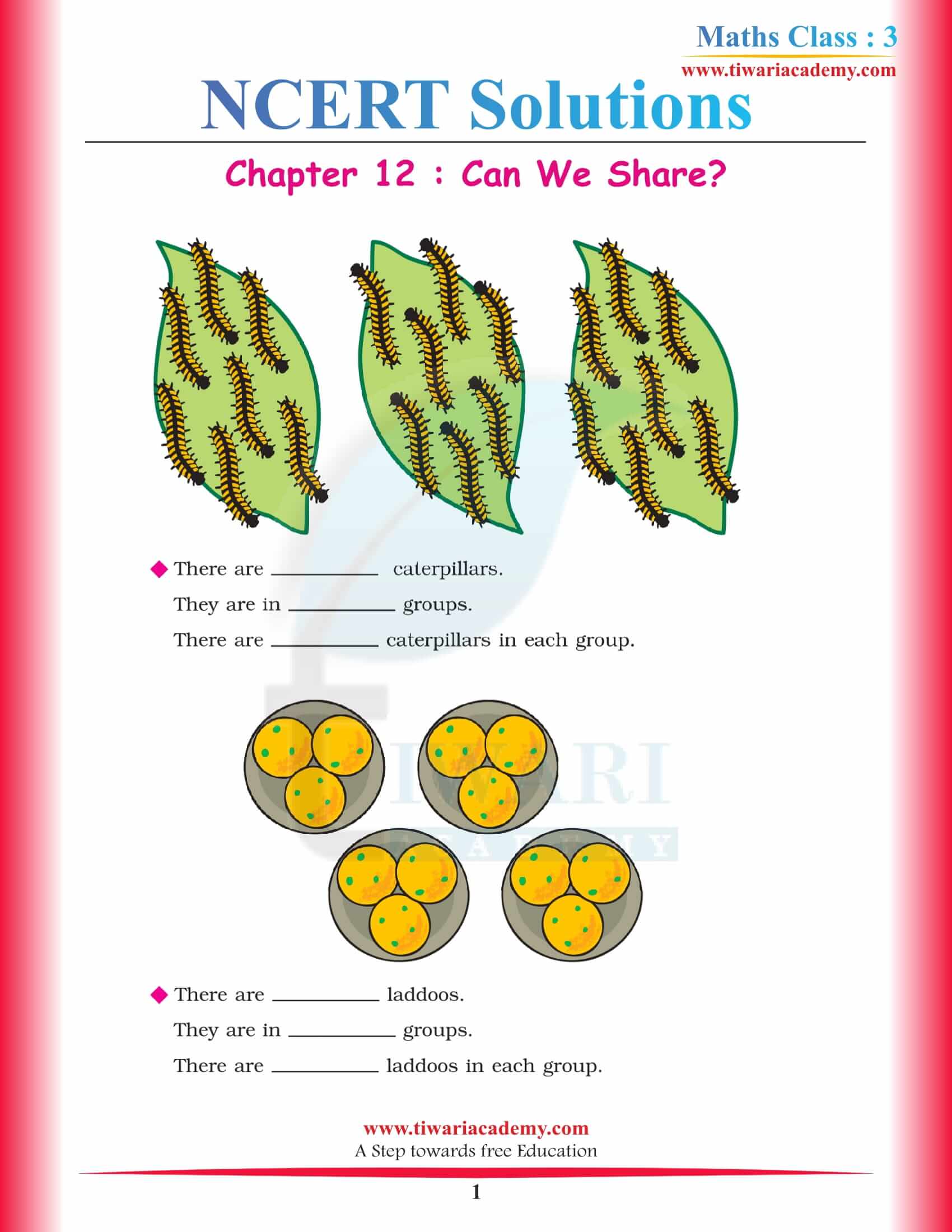 NCERT Solutions for Class 3 Maths Chapter 12 Can we Share?