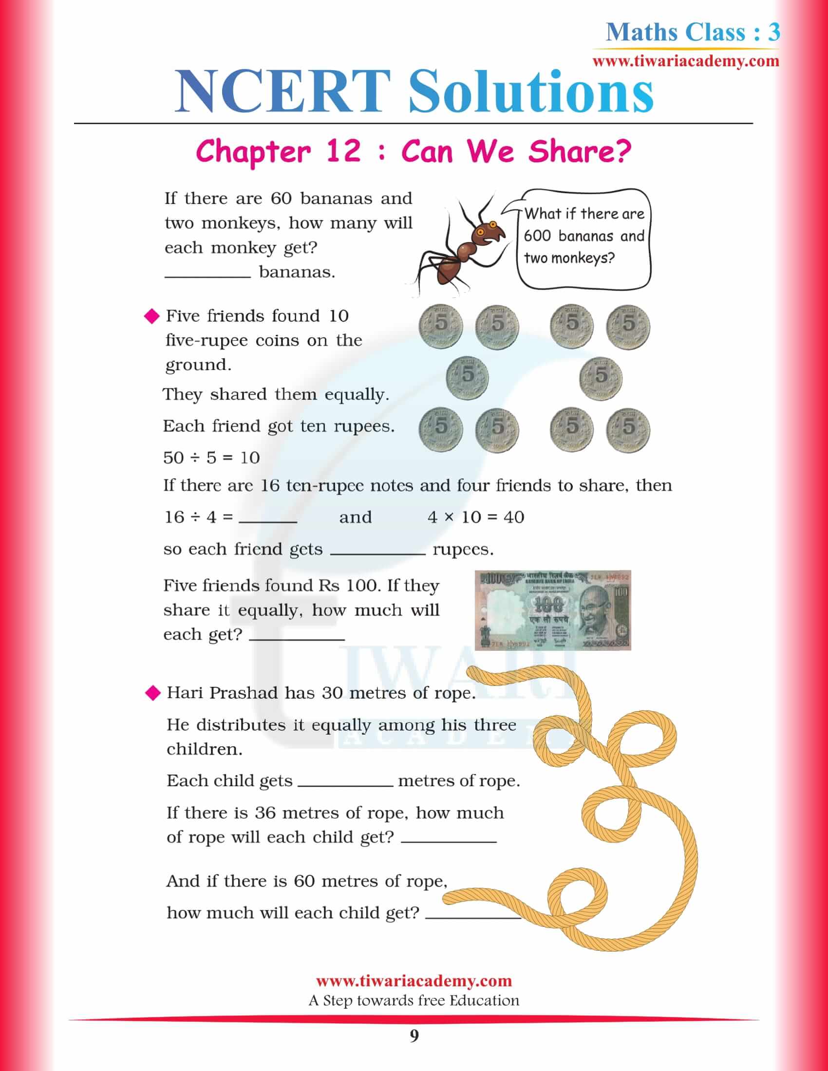 Class 3 Maths Chapter 12 sols in PDF