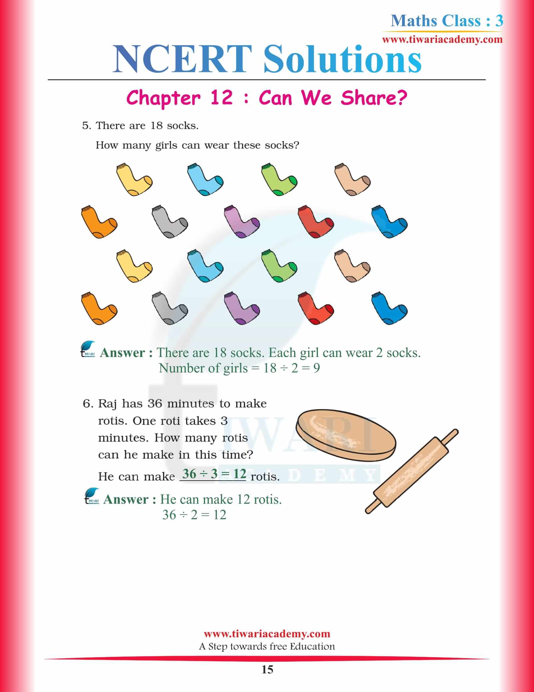 3rd CBSE Maths Chapter 12 in PDF file download