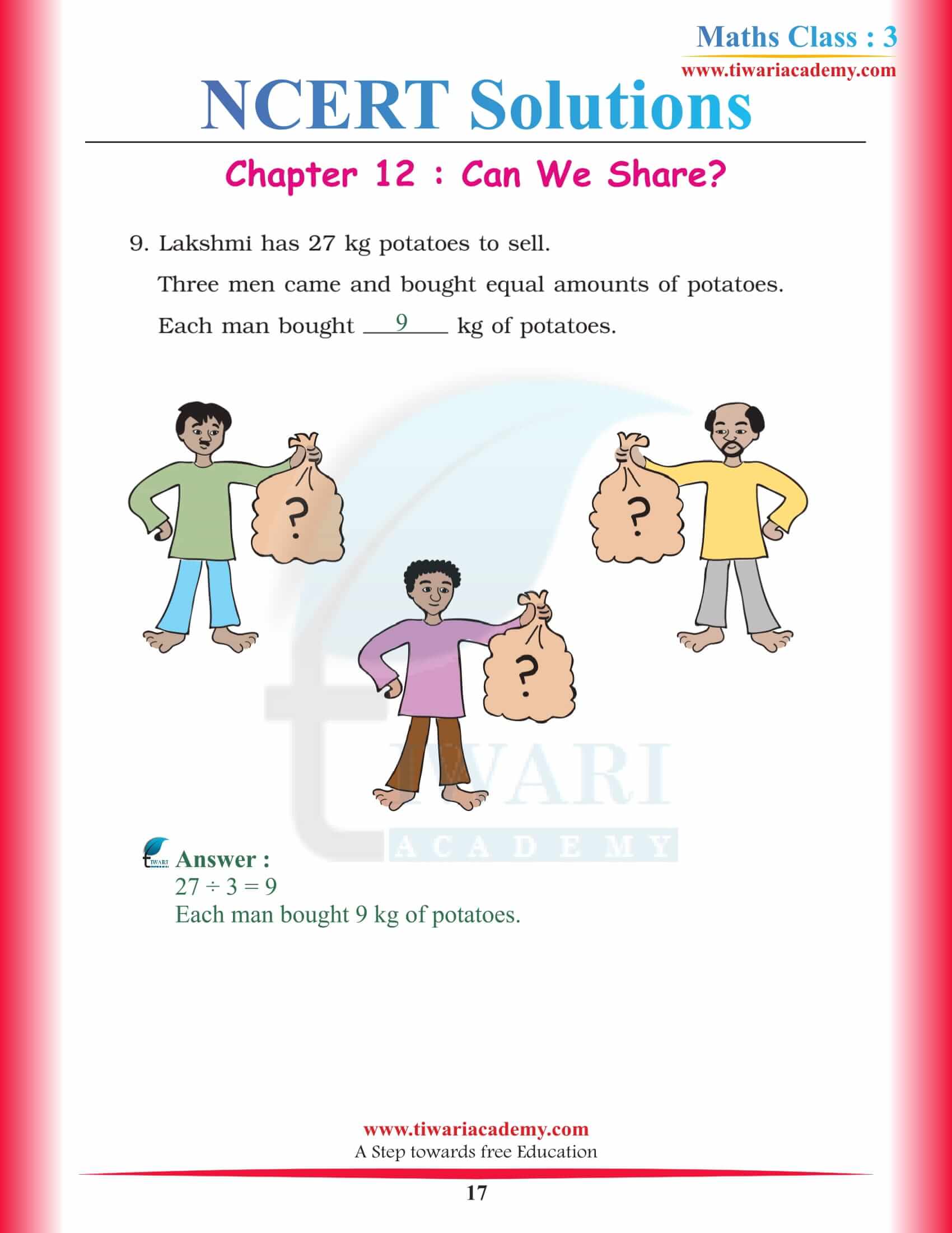 Grade 3 CBSE Maths Chapter 12 Solutions