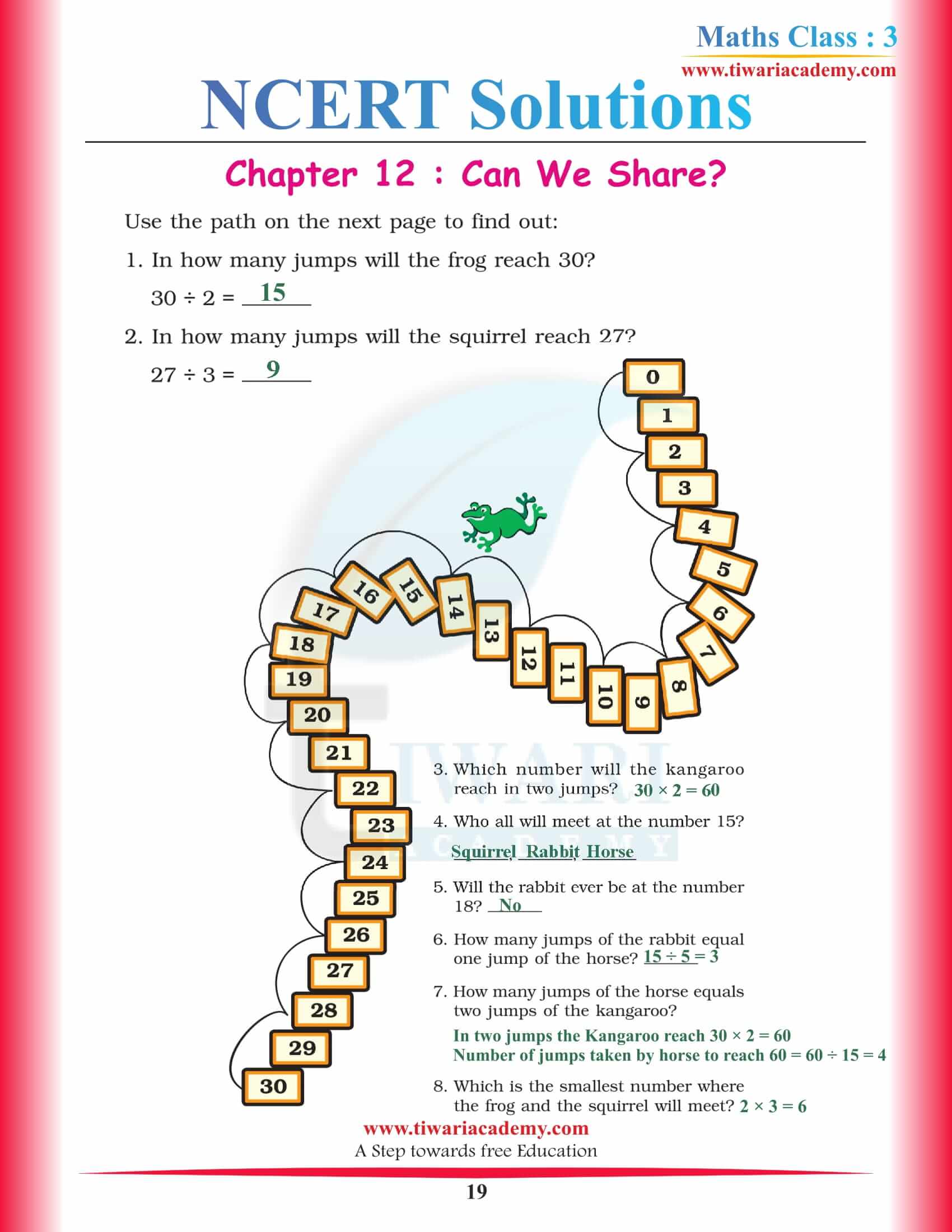 Grade 3 CBSE Maths Chapter 12 Solutions free download