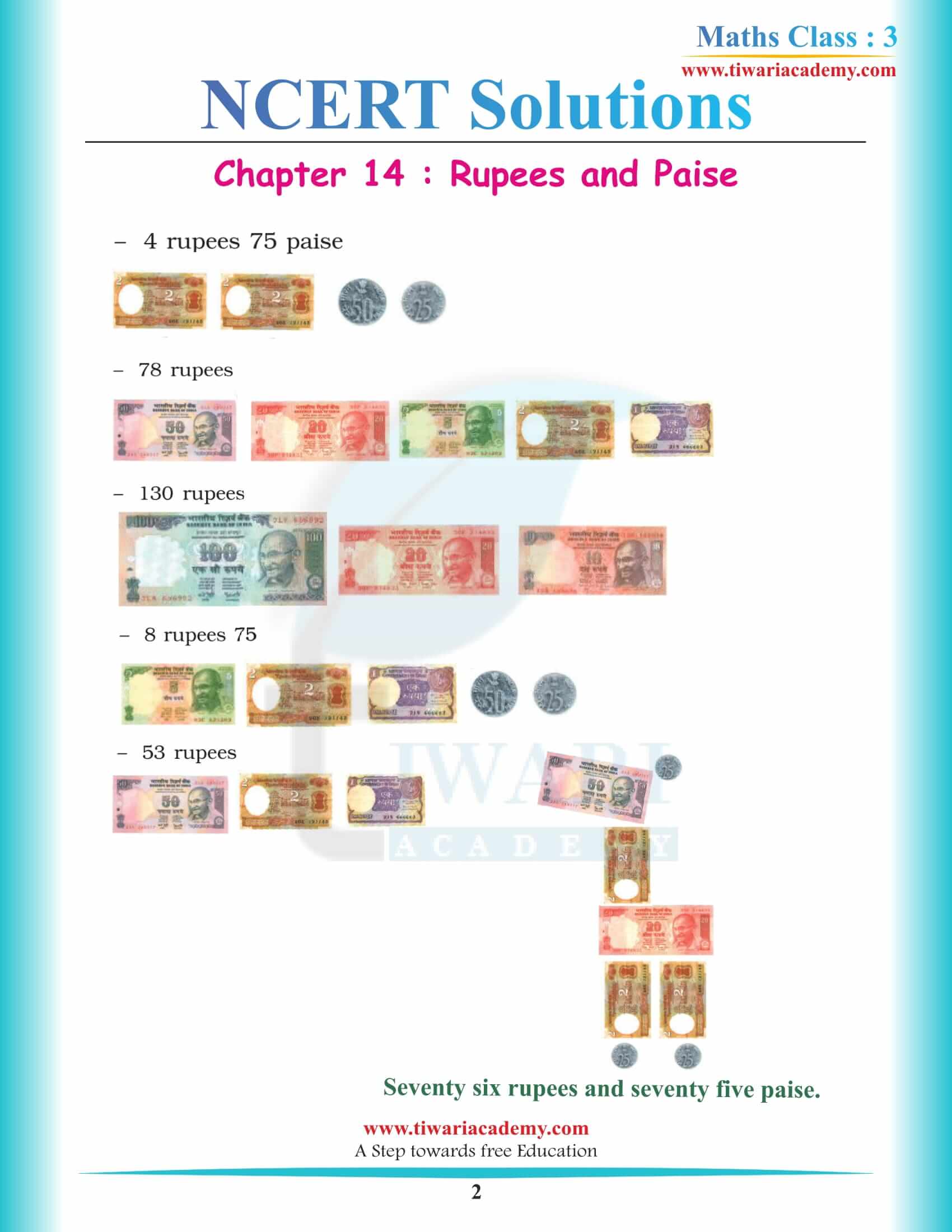 Class 3 Maths Chapter 14 NCERT Solutions in PDF
