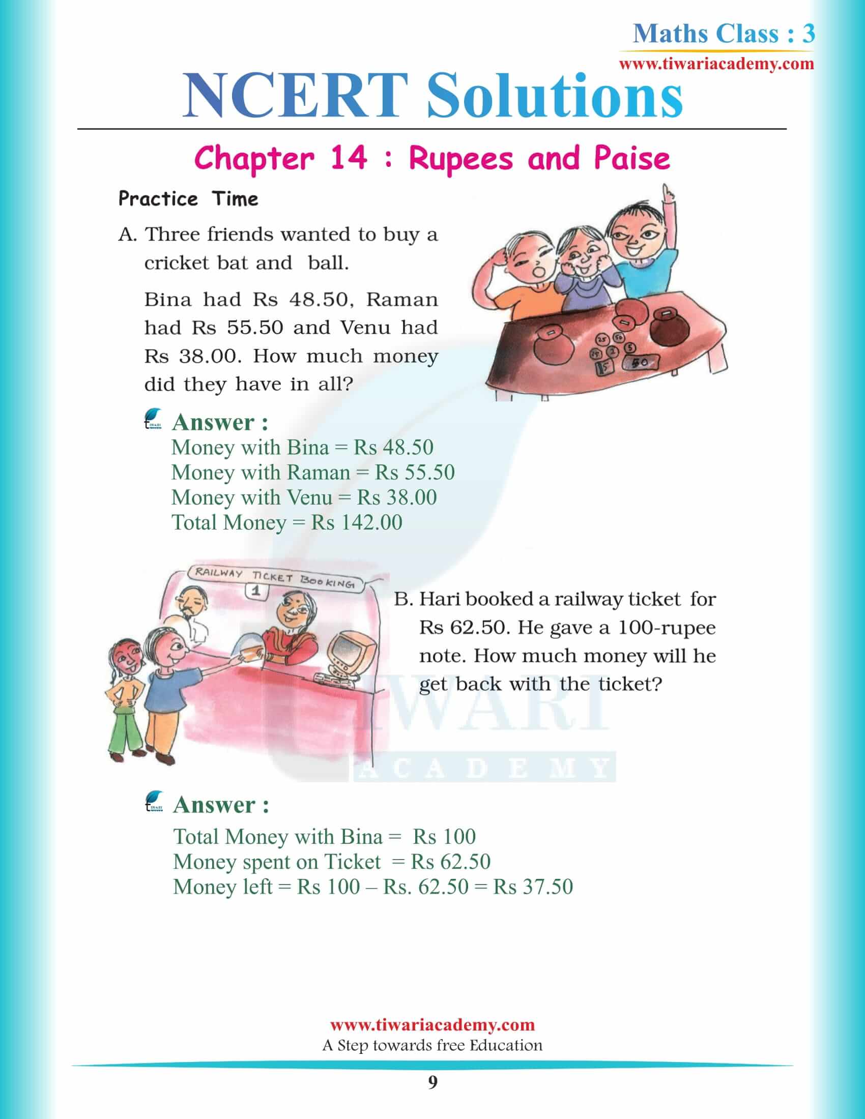 Class 3 Maths Chapter 14 free guide answers