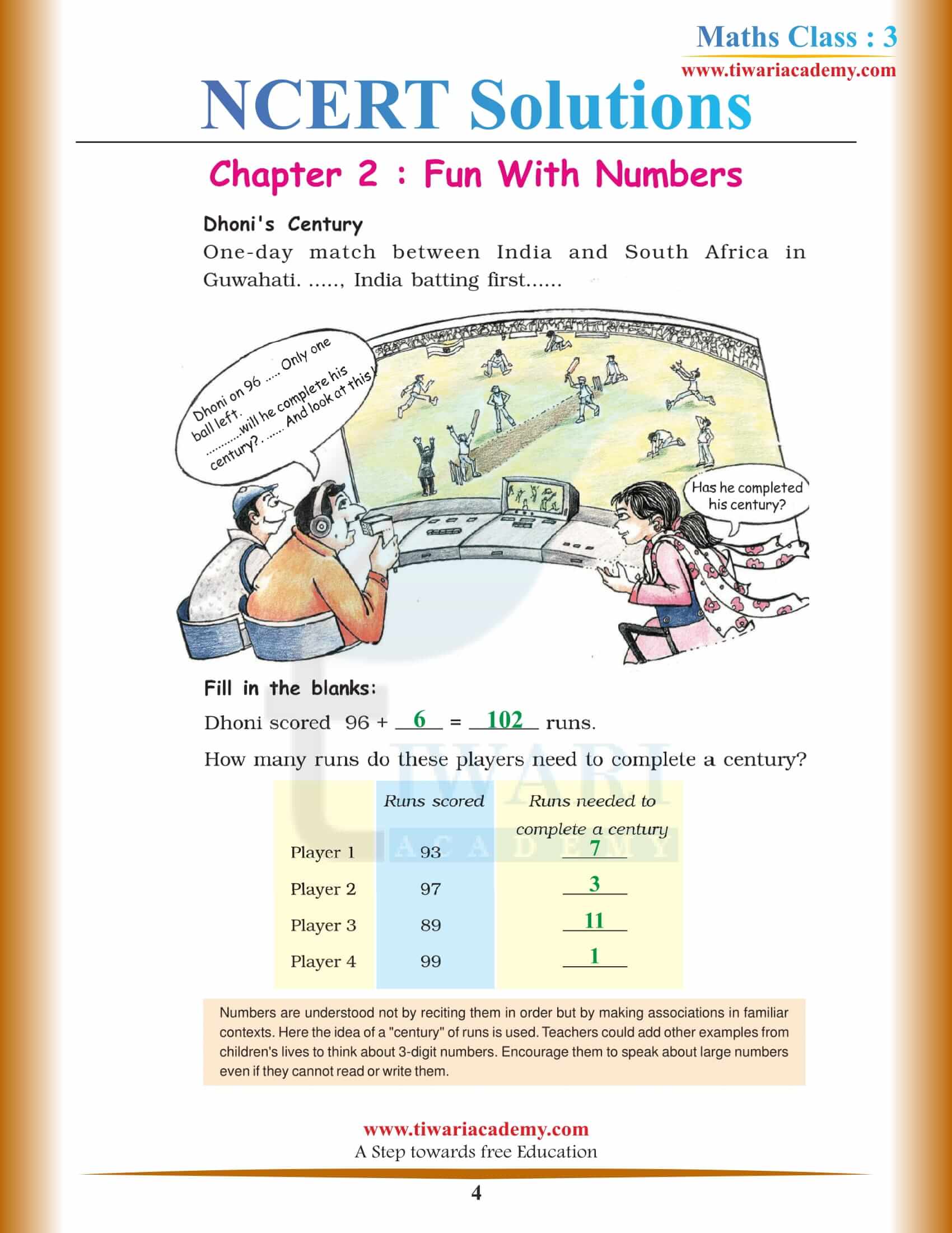 NCERT Solutions for Class 3 Maths Chapter 2 free download