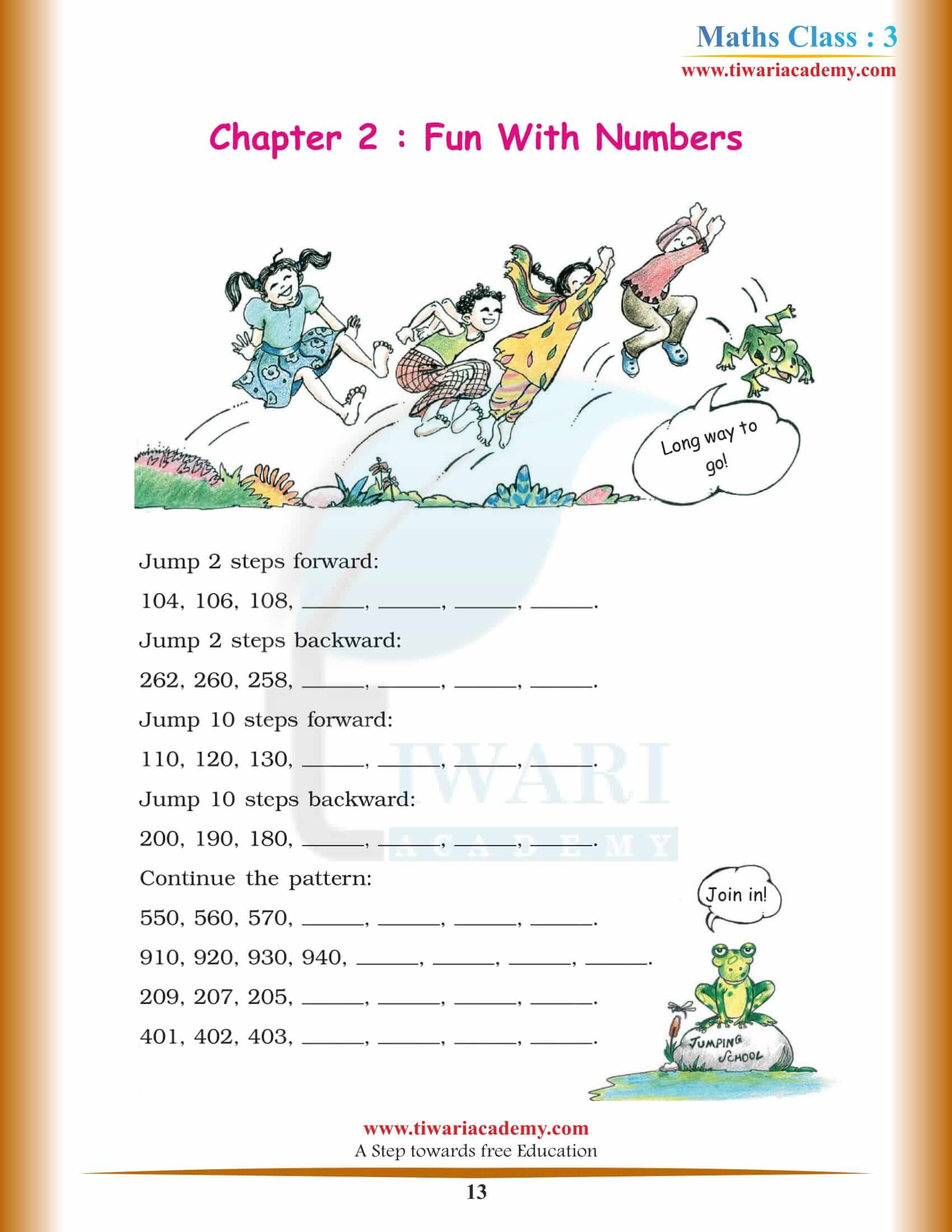 Class 3 Maths Chapter 2 in PDF file