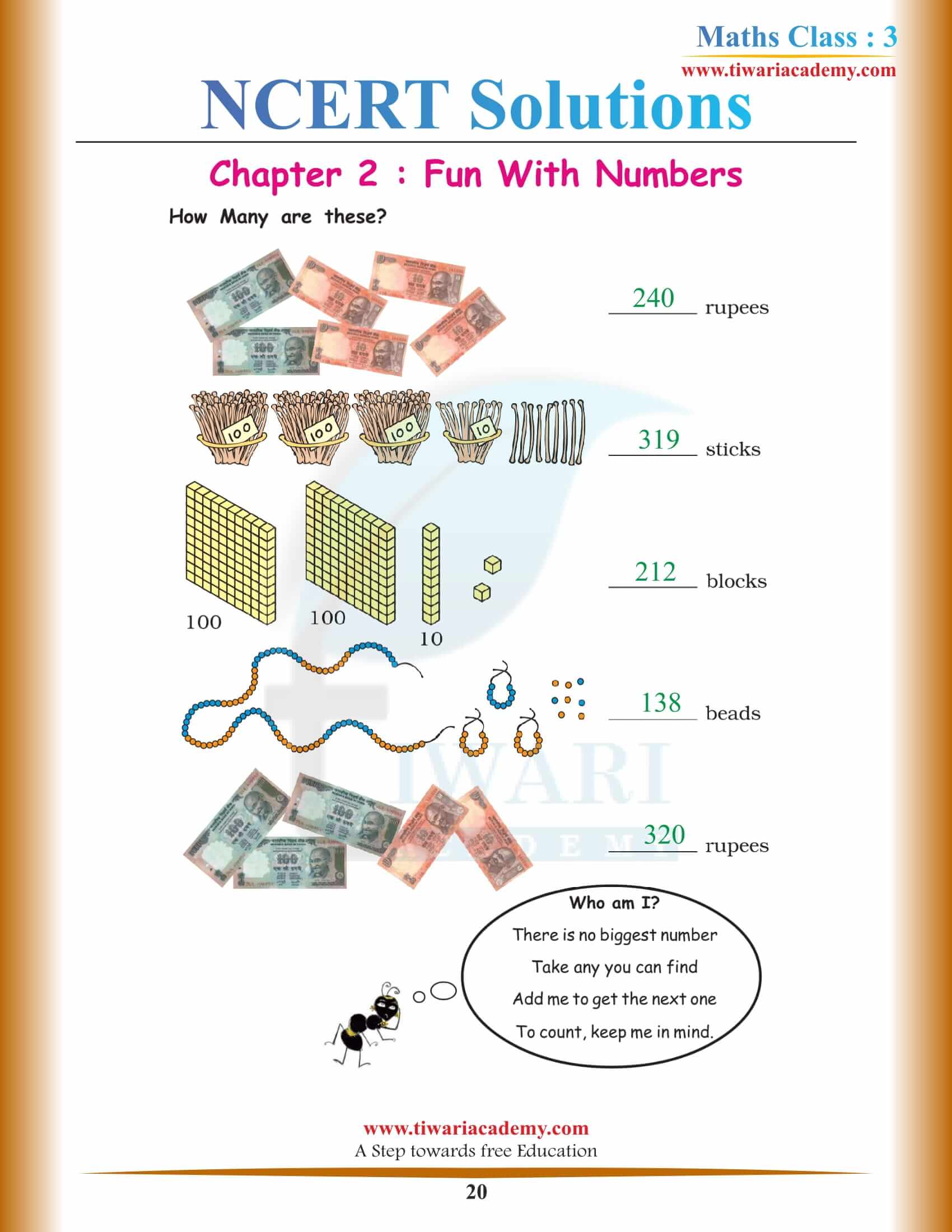 Grade 3 Maths Chapter 2 NCERT Textbook solutions