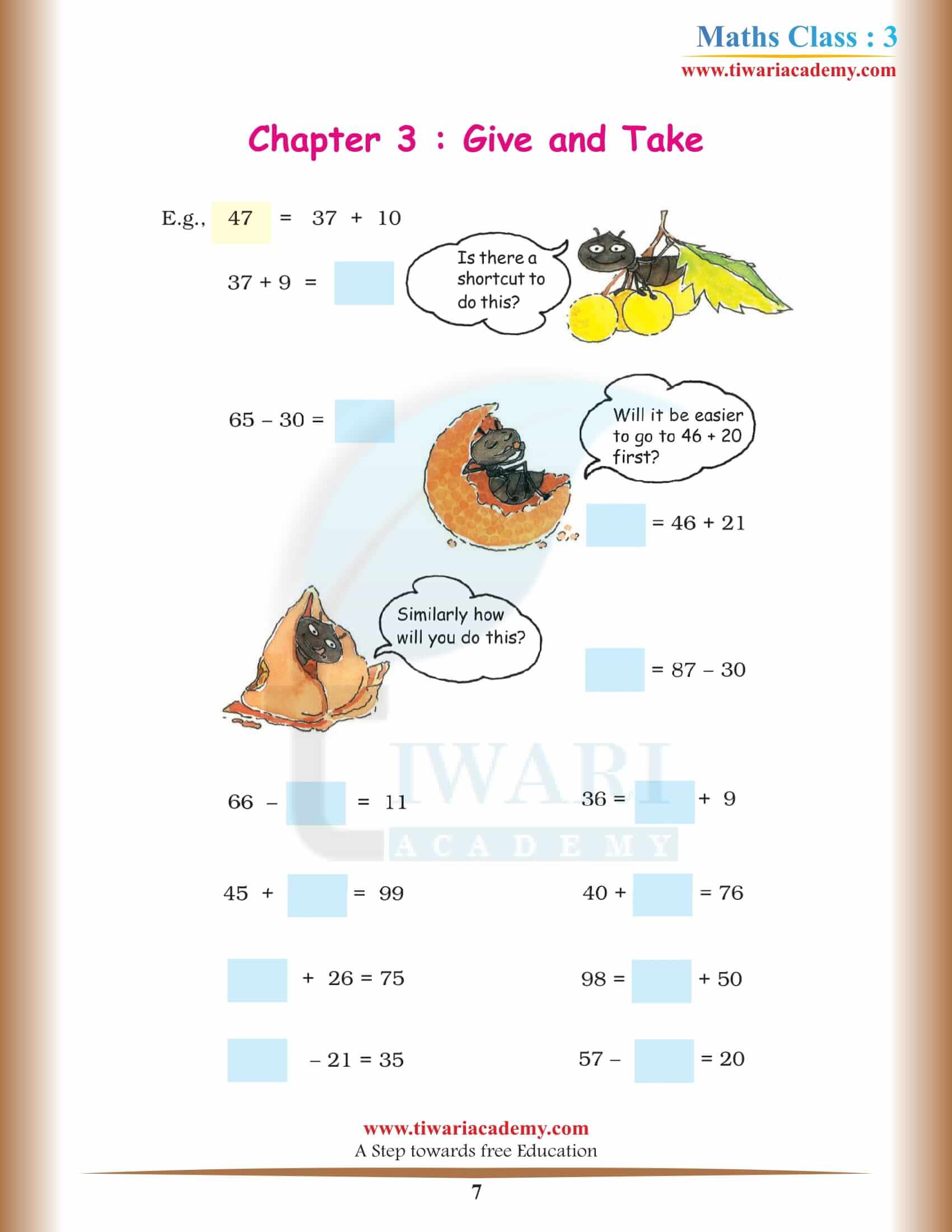 NCERT Solutions for Class 3 Maths Chapter 3 guide free