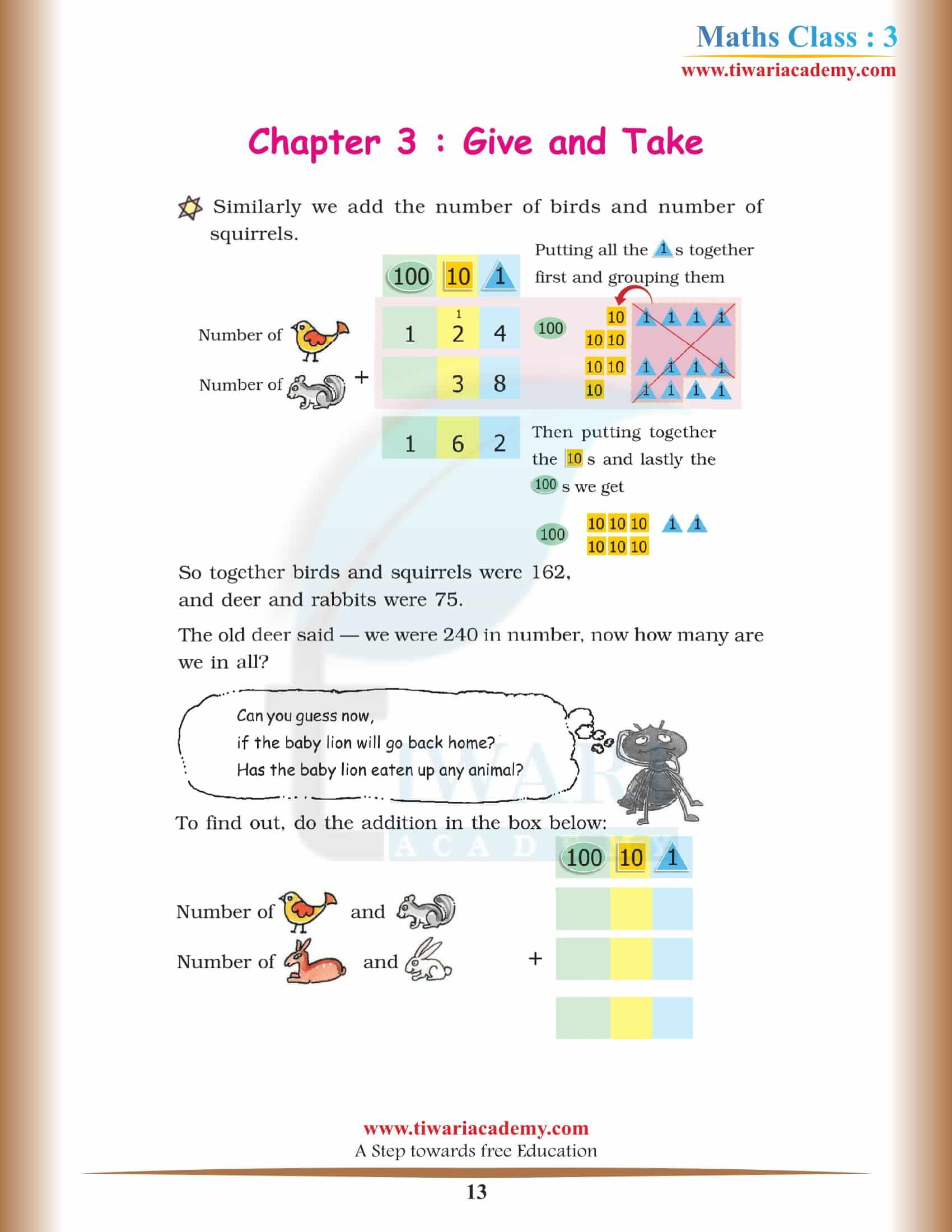 Class 3 Maths Chapter 3 pdf download