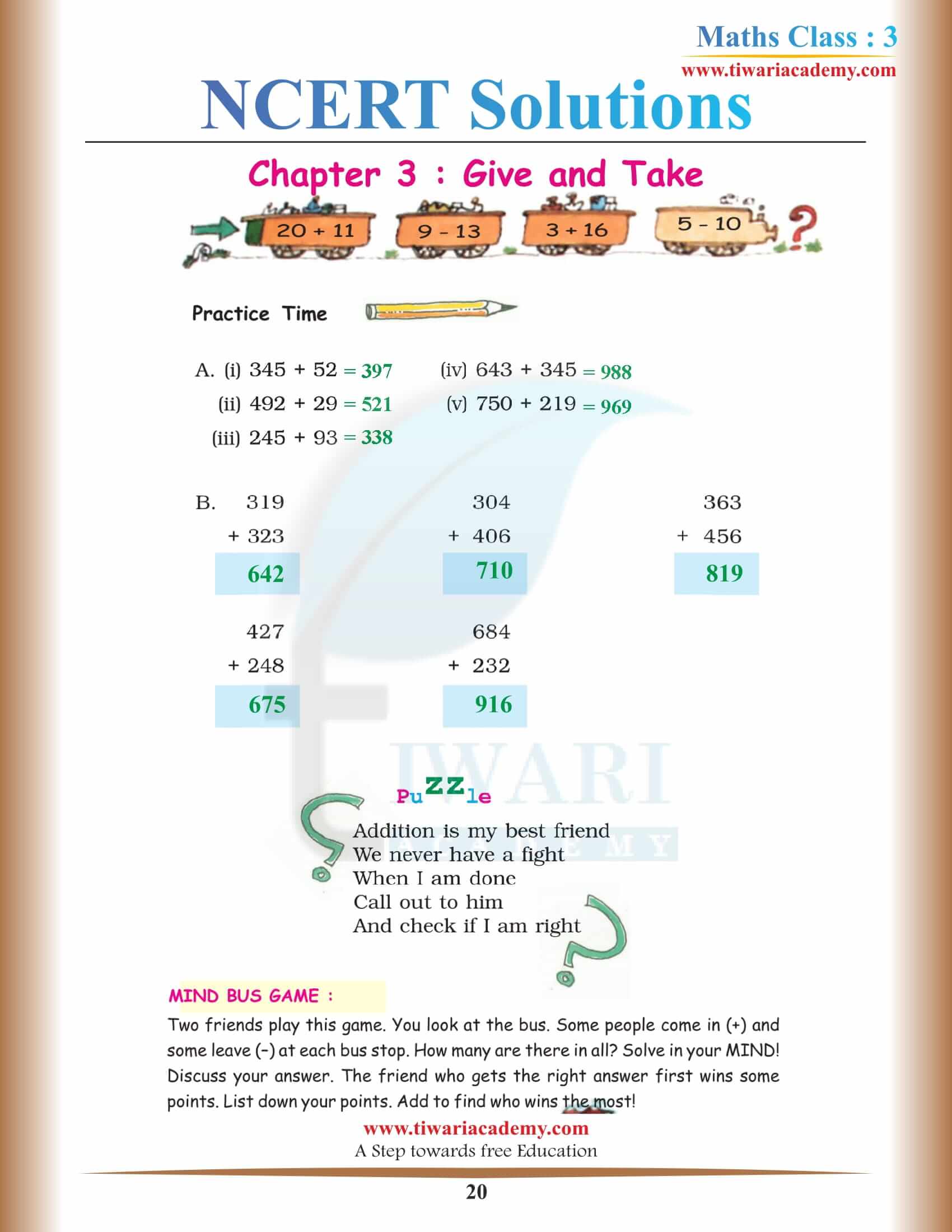 Standard 3 Maths NCERT Chapter 3