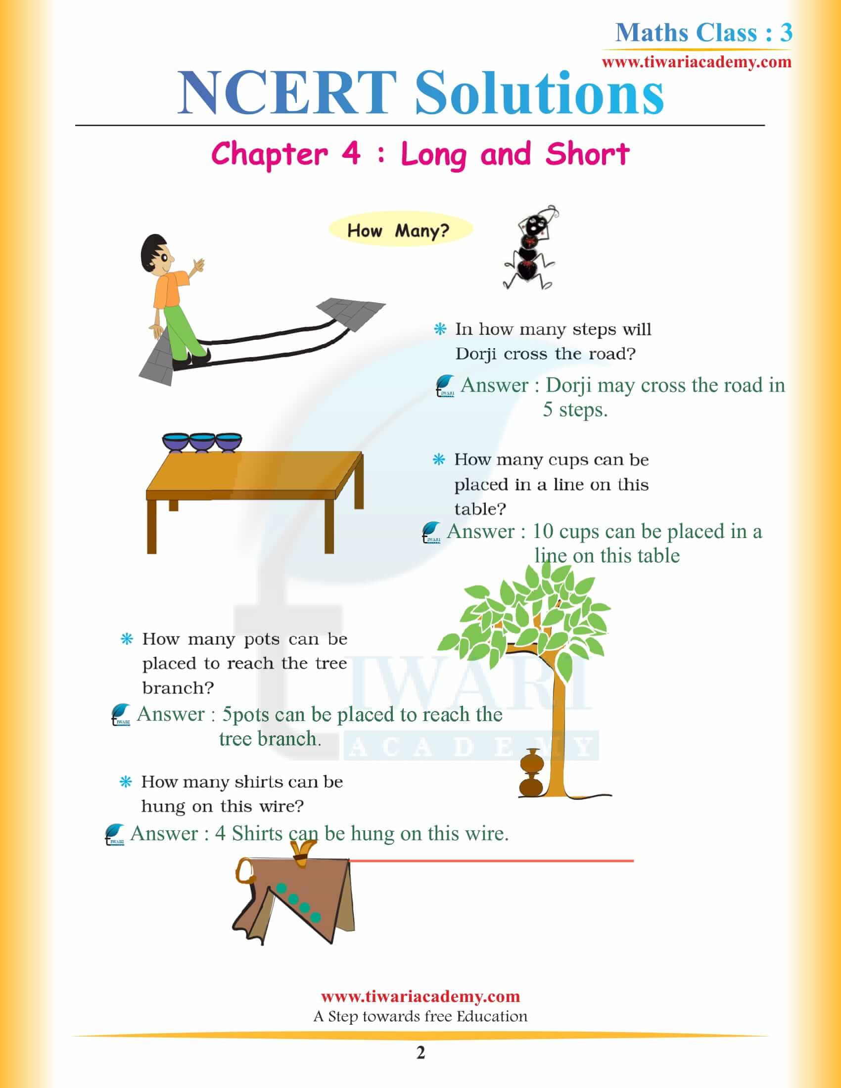 Class 3 Maths Chapter 4 NCERT Solutions