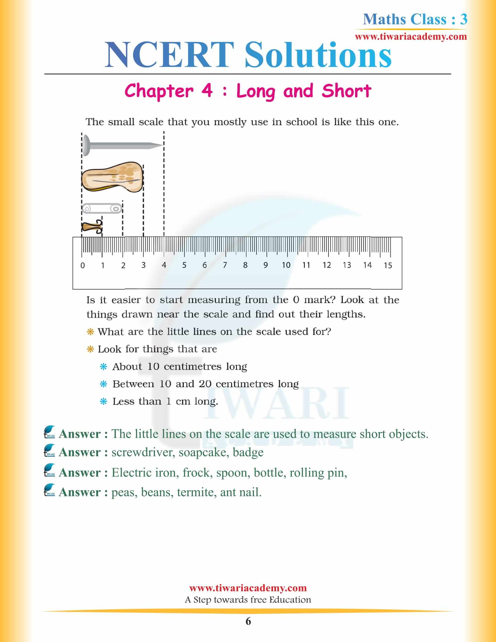 Class 3 Maths Chapter 4 question answers