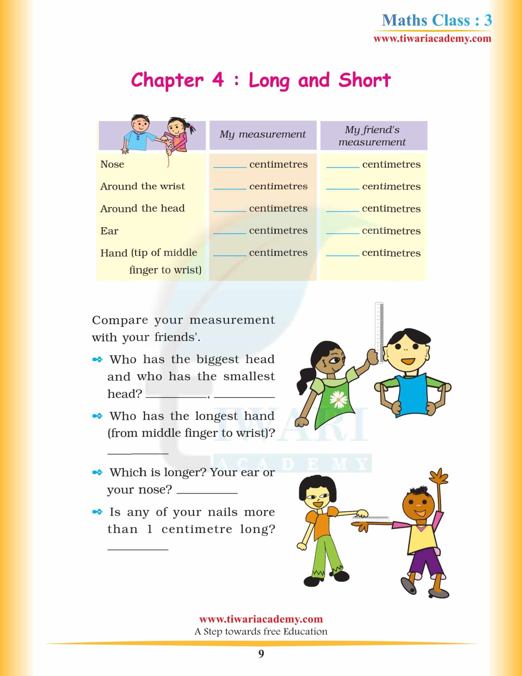 Class 3 Maths Chapter 4 free solutions