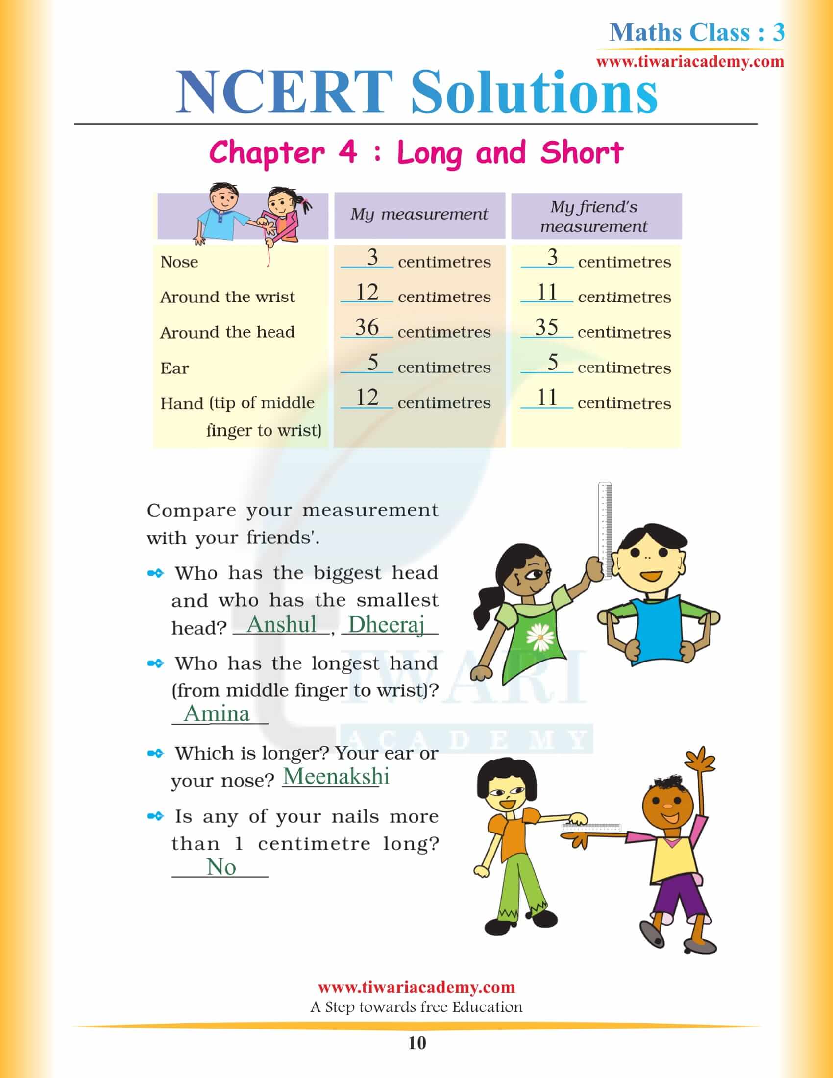 Class 3 Maths Chapter 4 pdf solutions
