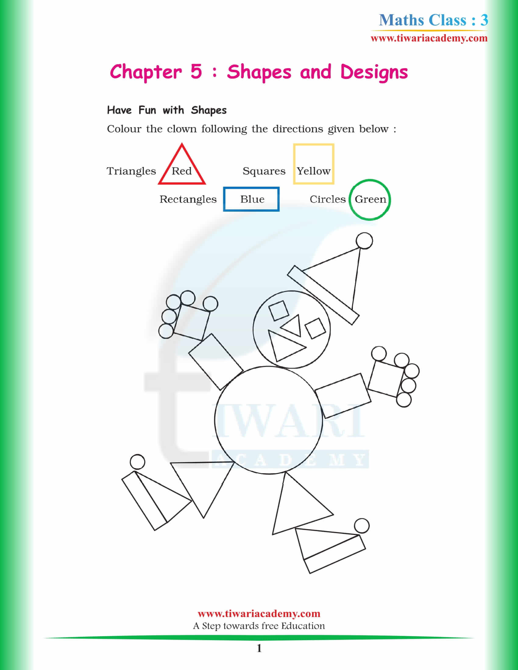 NCERT Solutions for Class 3 Maths Chapter 5 Shapes and Designs in PDF