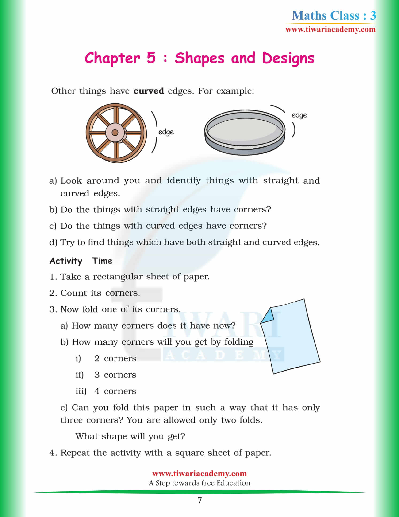 NCERT Solutions for Class 3 Maths Chapter 5 free question answers