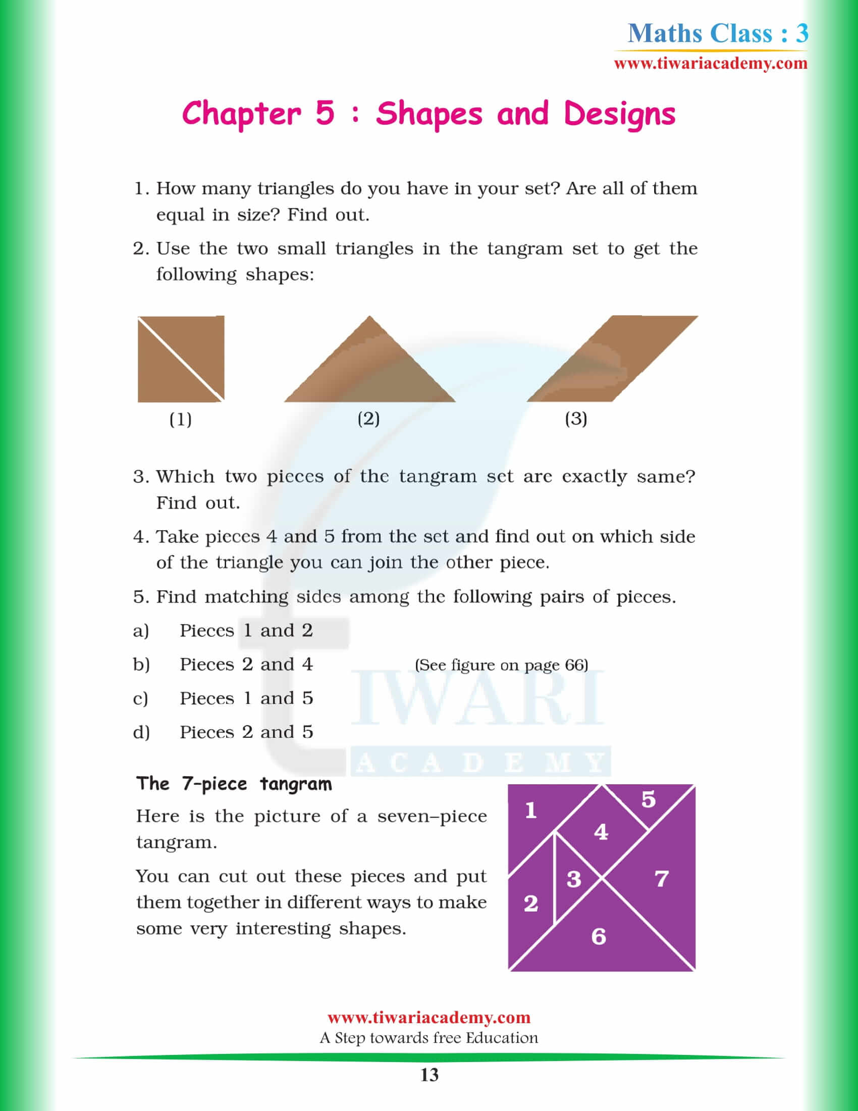 Class 3 Maths Chapter 5 solutions download free