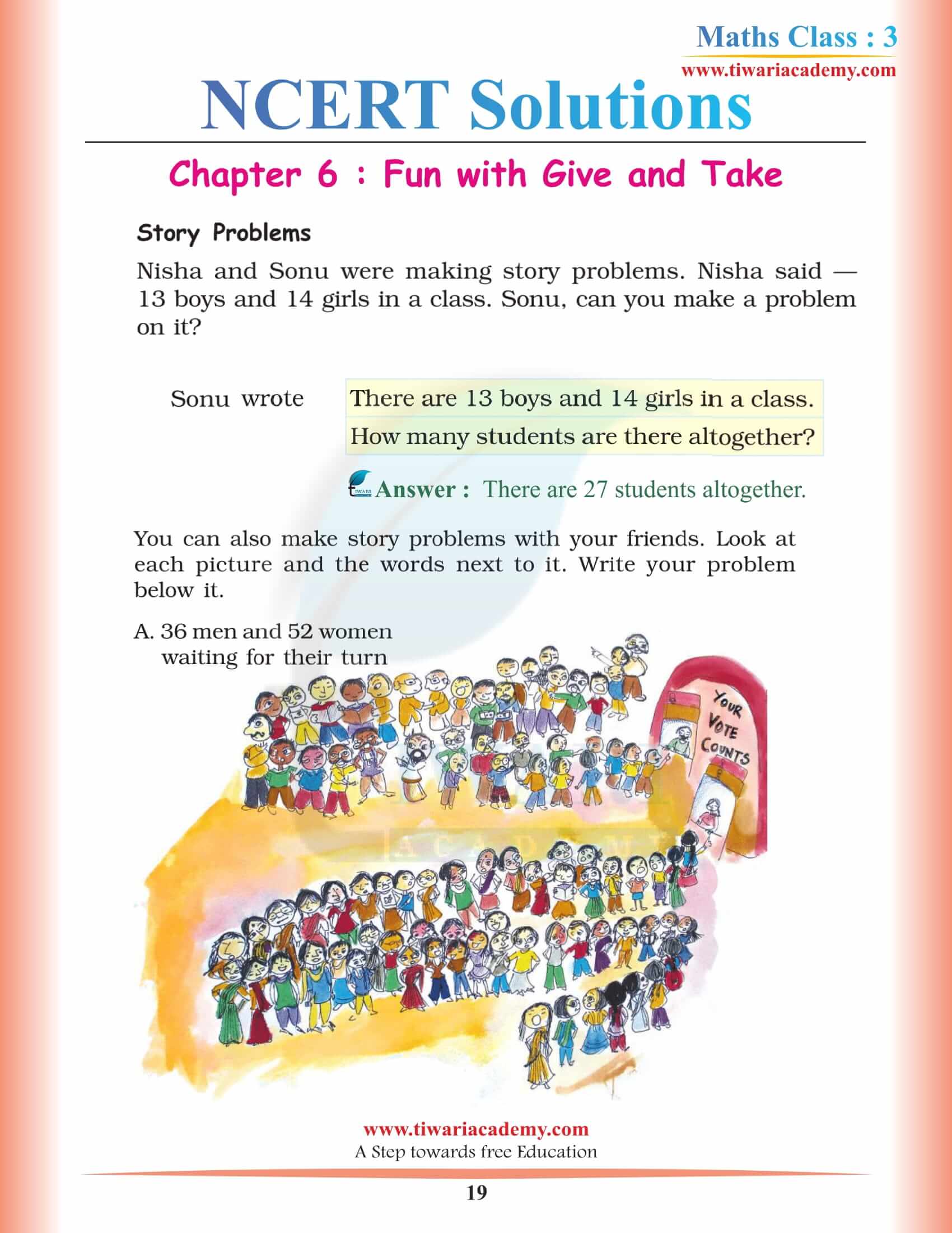 Class 3 Maths Chapter 6 download in English