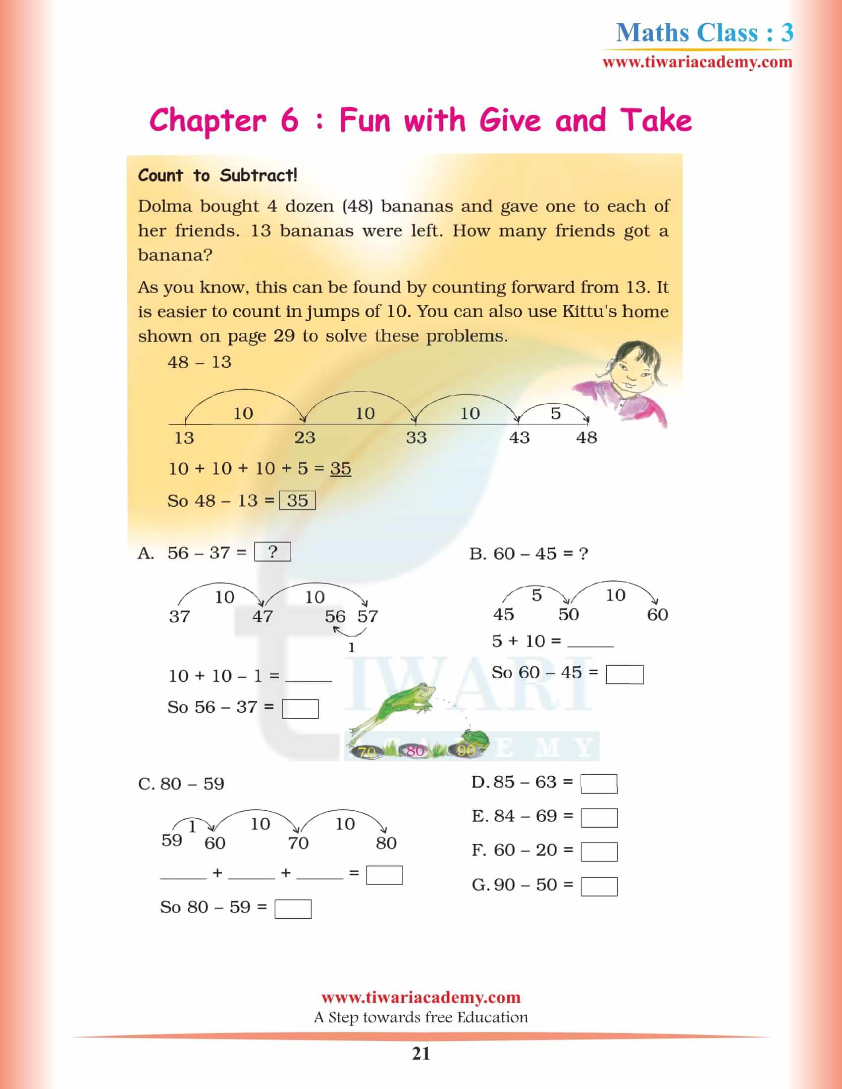 Class 3 Maths Chapter 6 free in English Medium