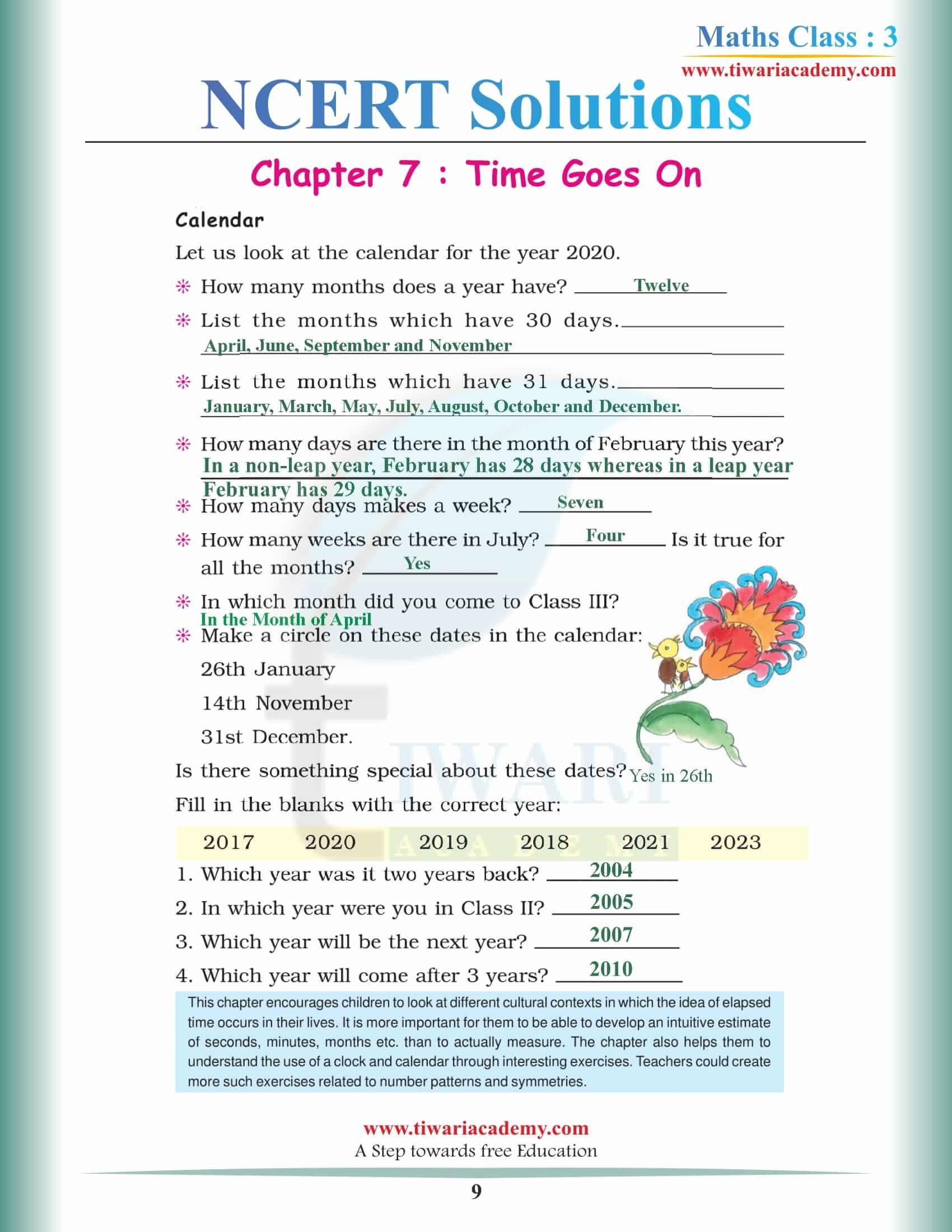 Class 3 Maths NCERT Chapter 7 Solutions