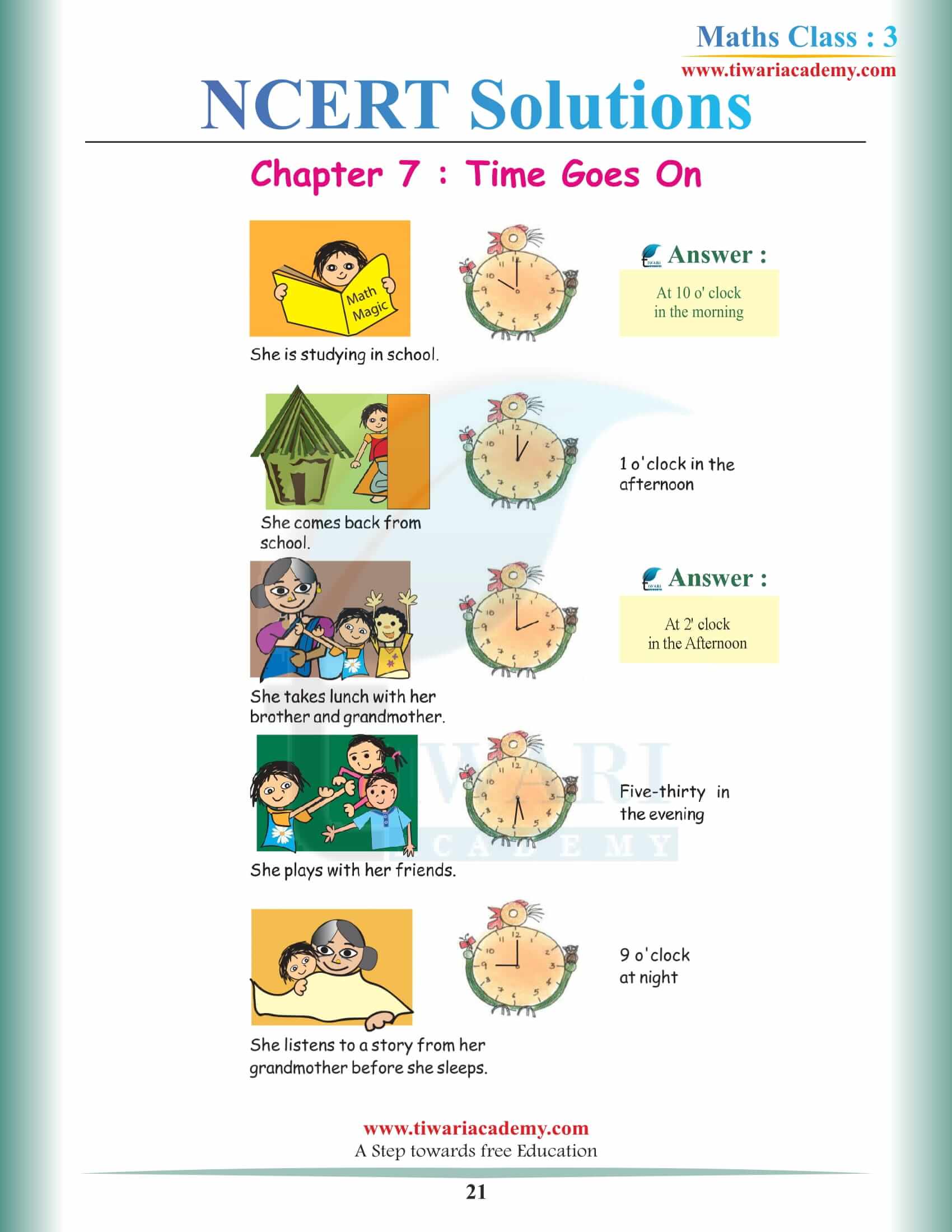 CBSE Class 3 Maths NCERT Chapter 7 answers guide