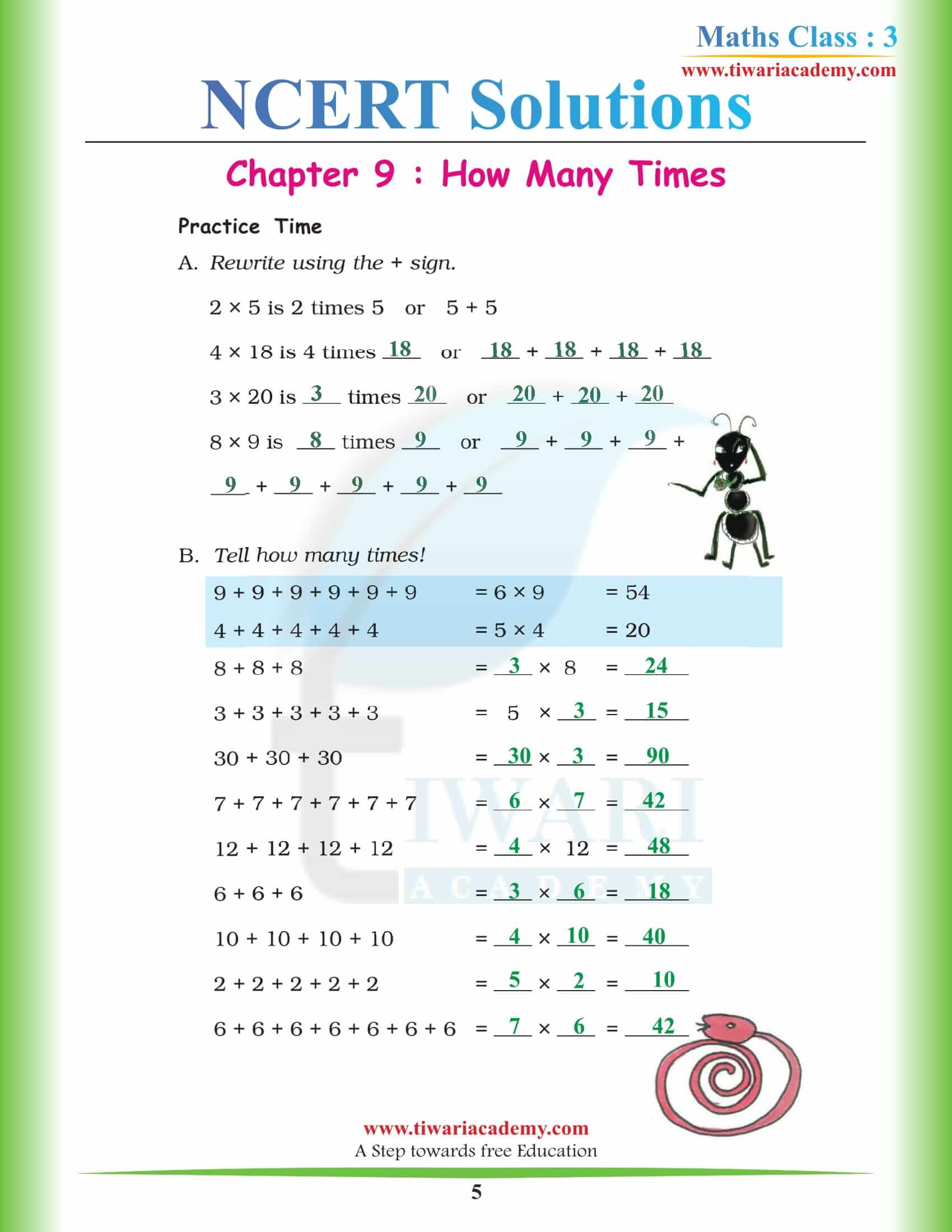 NCERT Solutions for Class 3 Maths Chapter 9 in PDF format