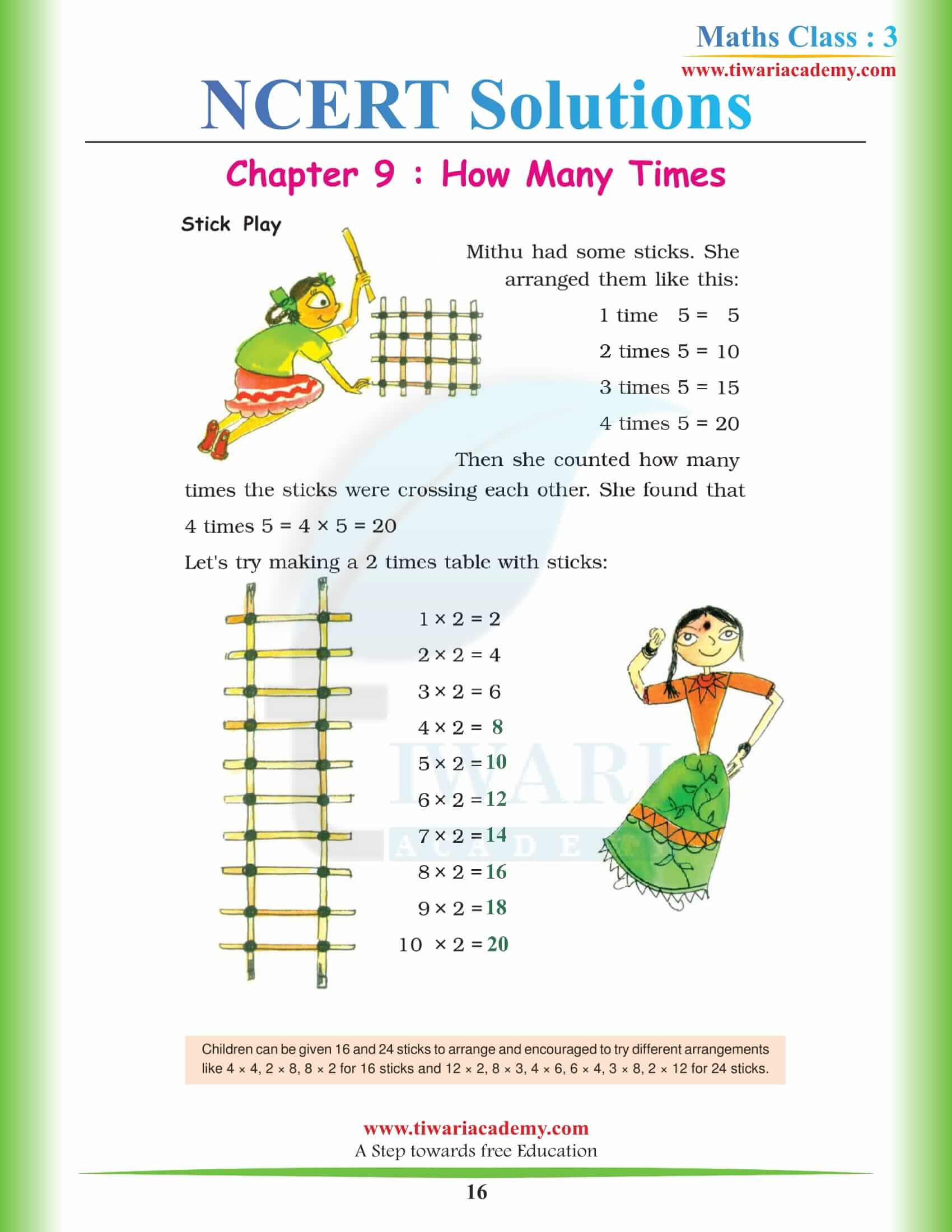 Class 3 Maths NCERT Chapter 9 question Answers