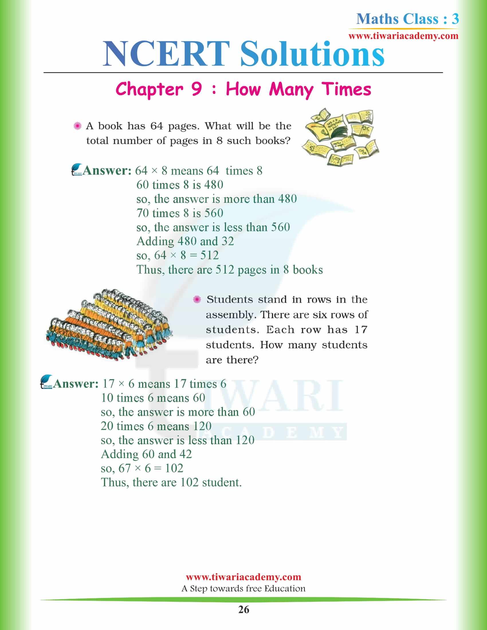 Standard 3 Maths NCERT Chapter 9 Solutions free guide