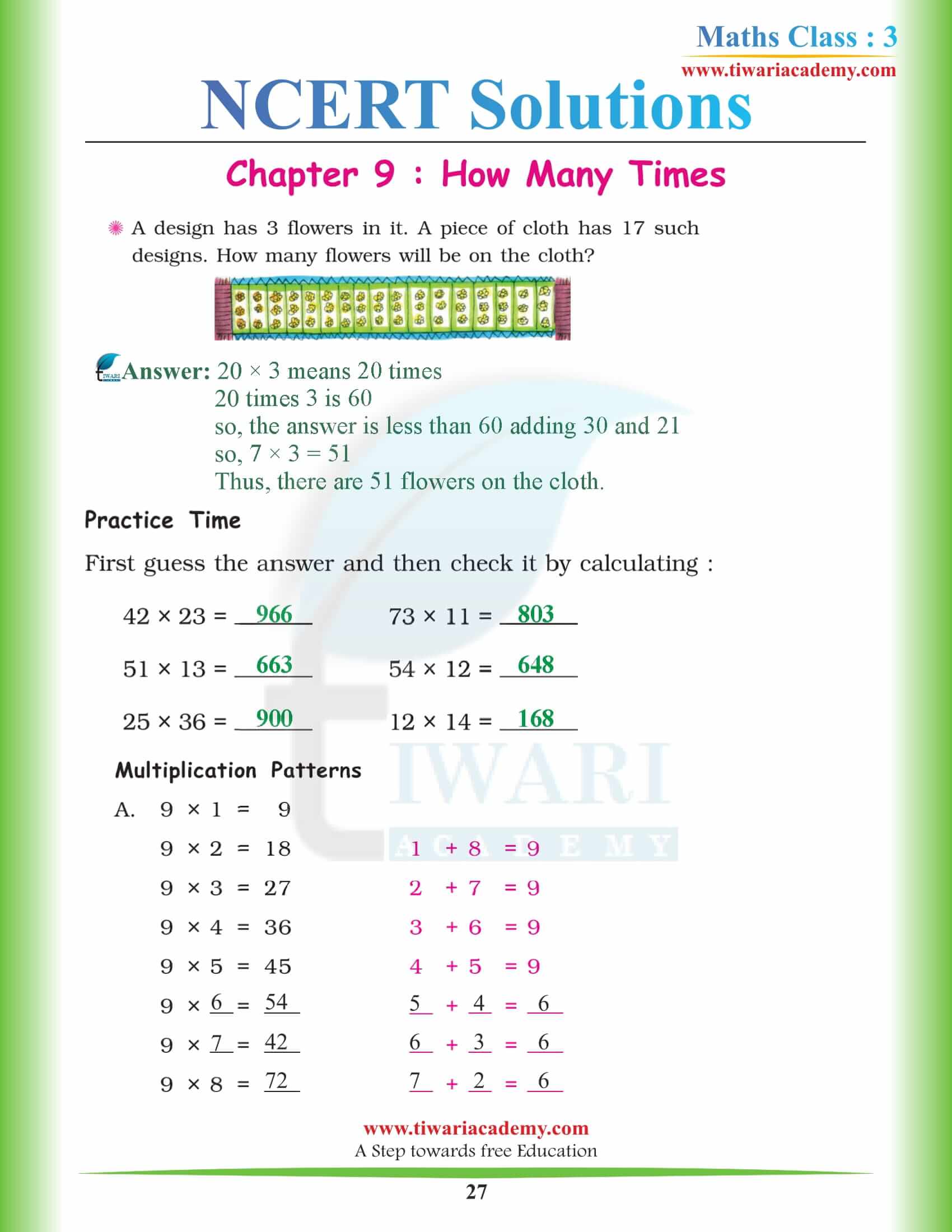 3rd Maths NCERT Chapter 9 Solutions